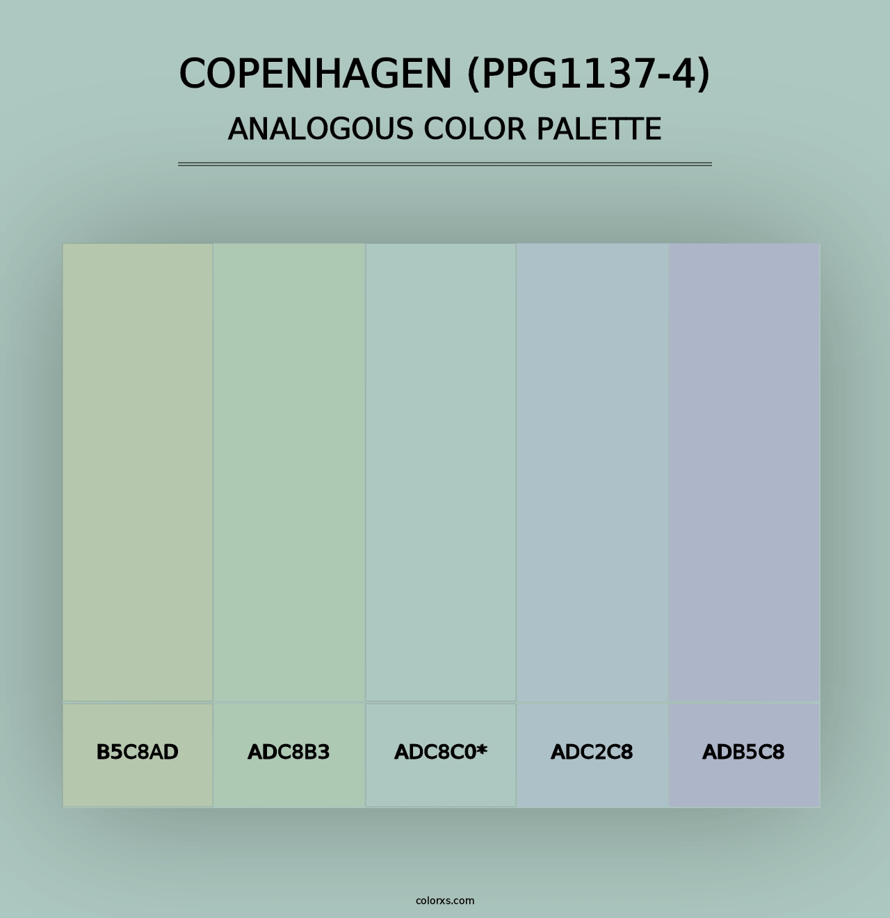 Copenhagen (PPG1137-4) - Analogous Color Palette