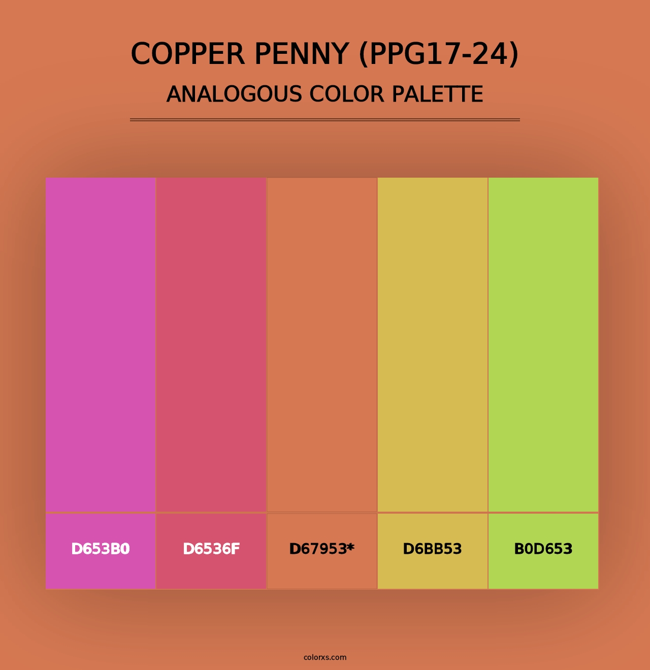 Copper Penny (PPG17-24) - Analogous Color Palette