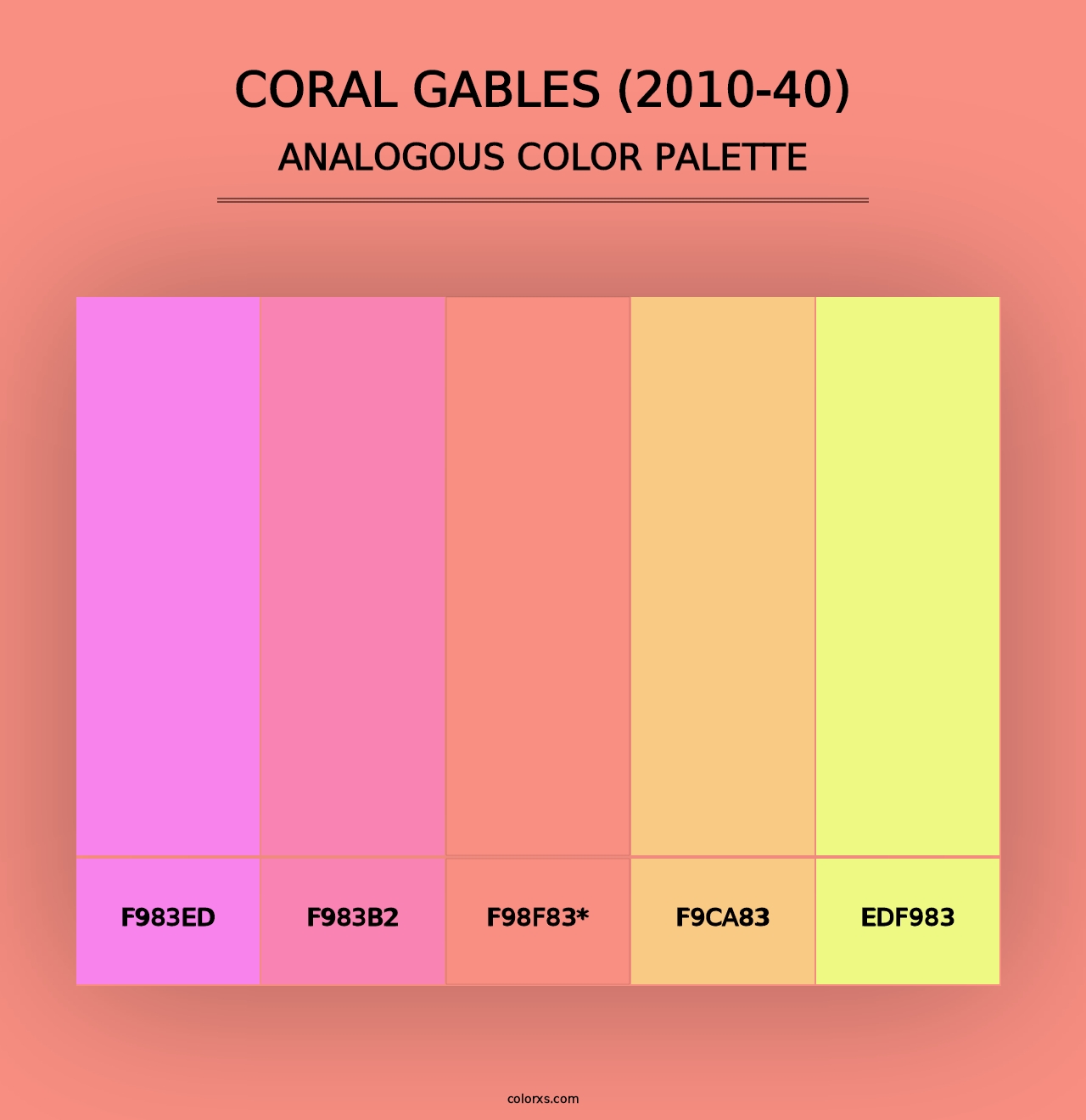 Coral Gables (2010-40) - Analogous Color Palette