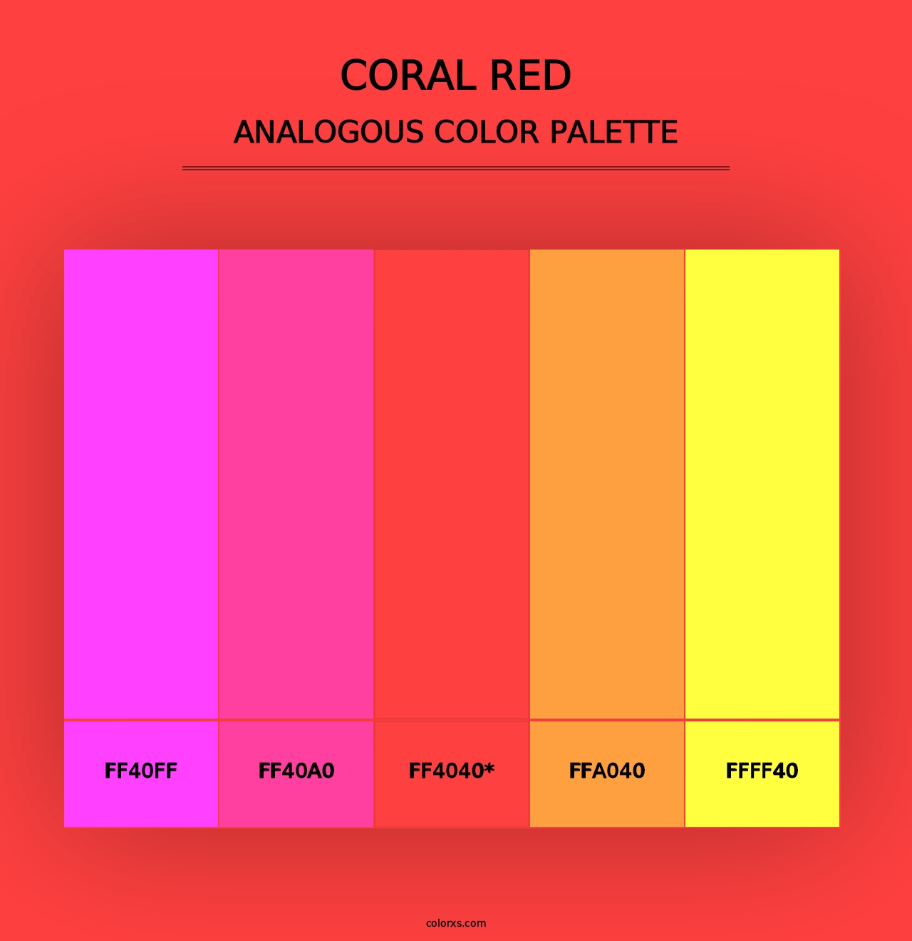 Coral Red - Analogous Color Palette