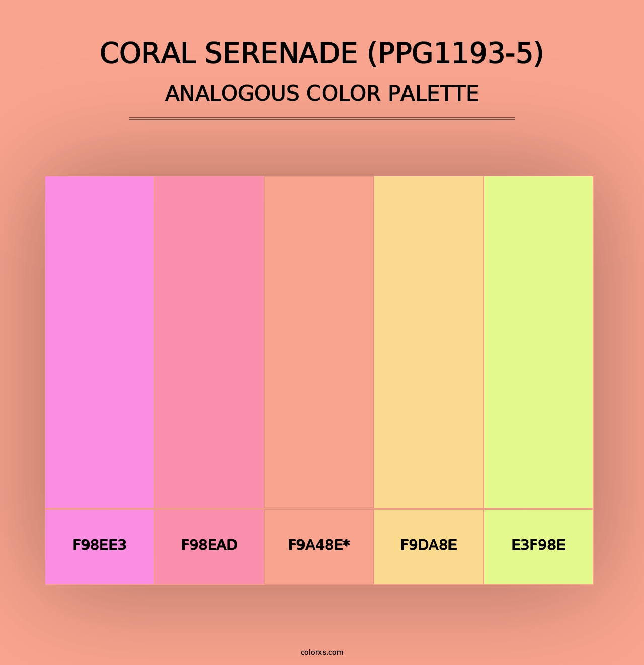 Coral Serenade (PPG1193-5) - Analogous Color Palette