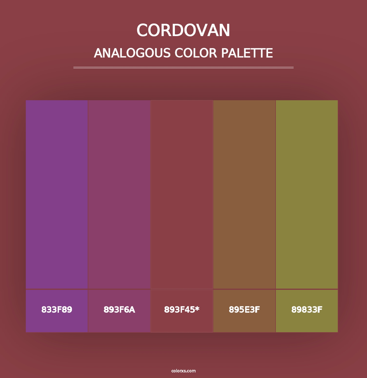 Cordovan color palettes - colorxs.com