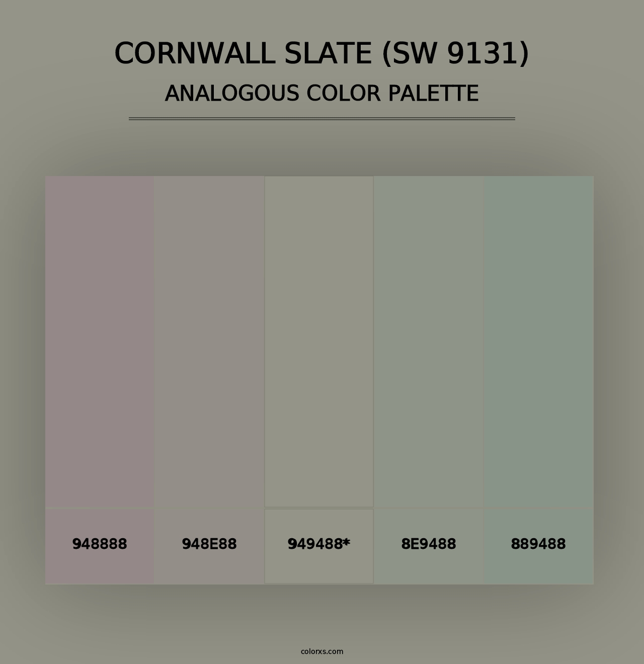 Cornwall Slate (SW 9131) - Analogous Color Palette