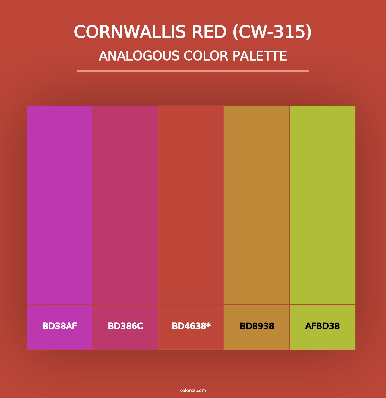 Cornwallis Red (CW-315) - Analogous Color Palette