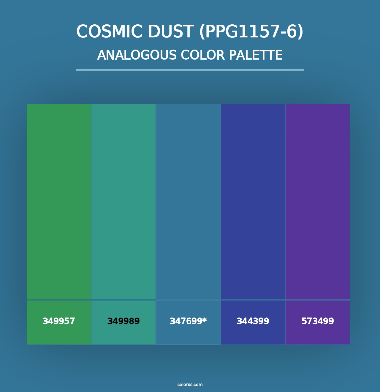 Cosmic Dust (PPG1157-6) - Analogous Color Palette