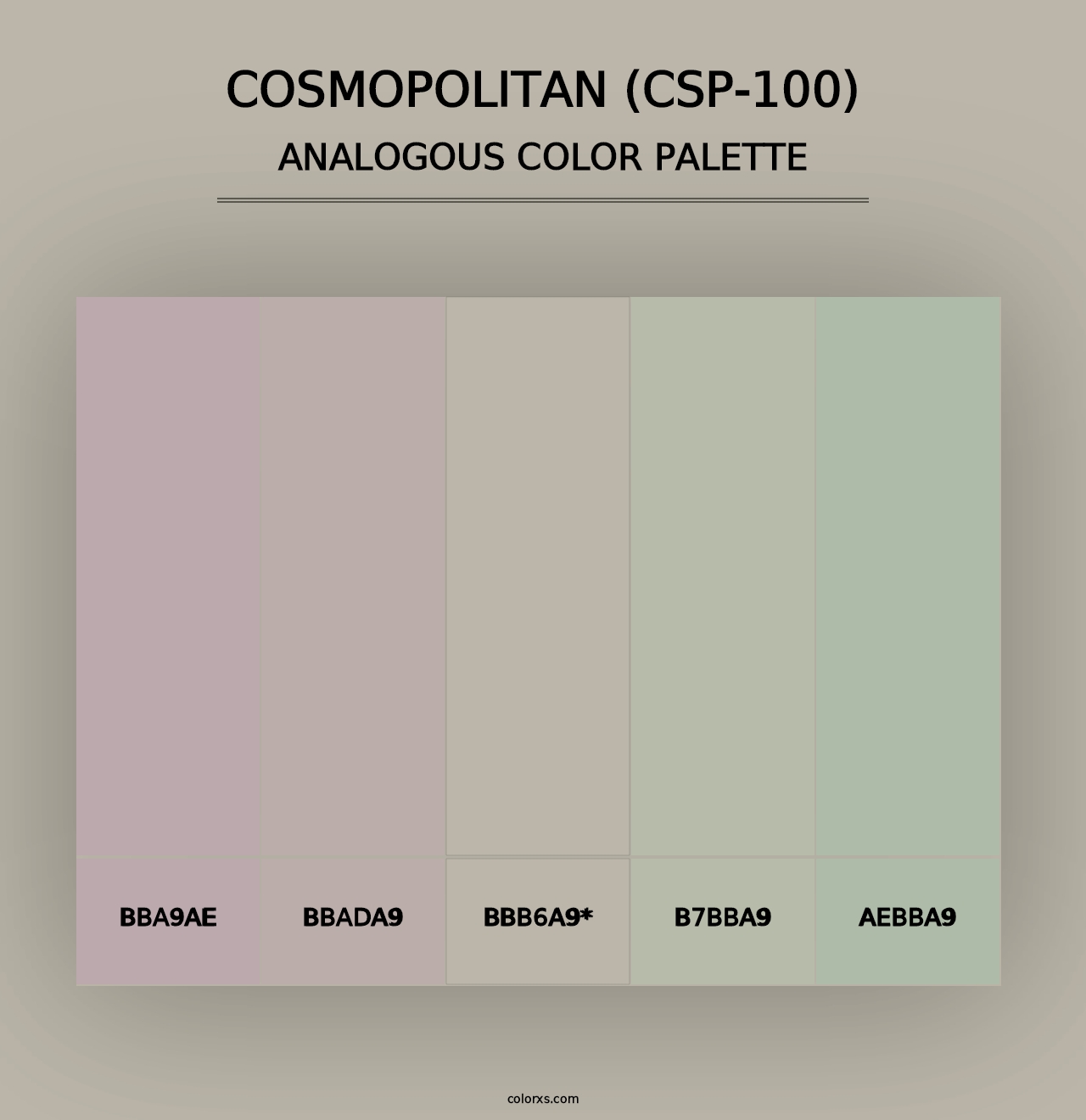 Cosmopolitan (CSP-100) - Analogous Color Palette