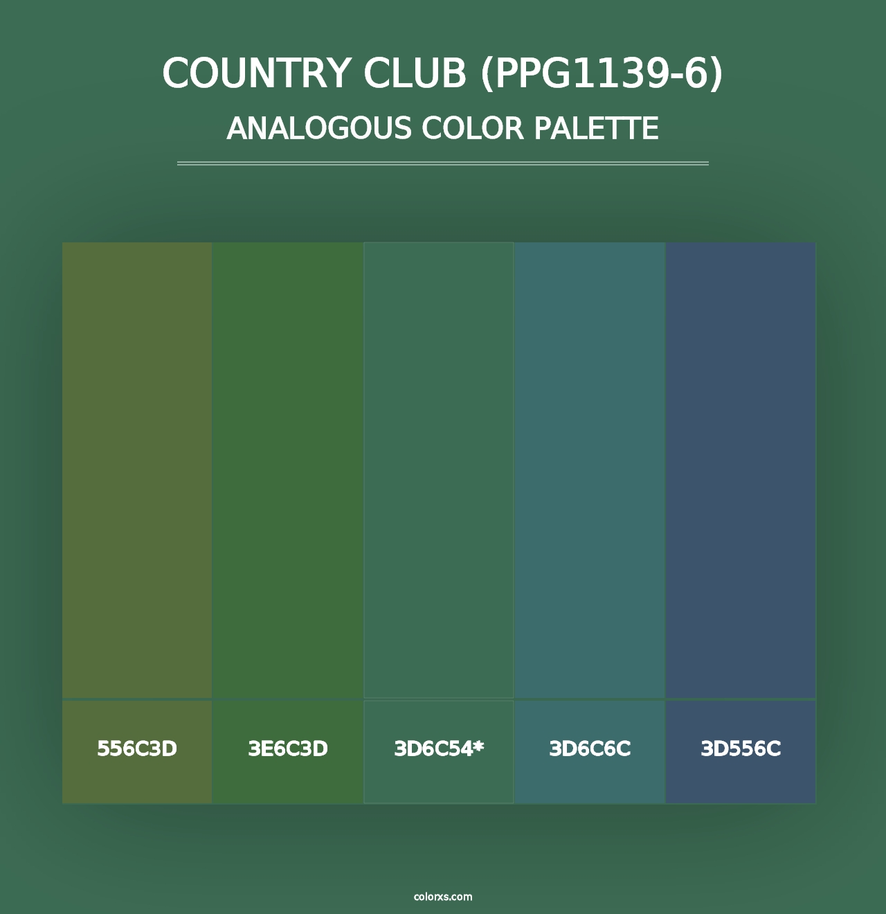 Country Club (PPG1139-6) - Analogous Color Palette