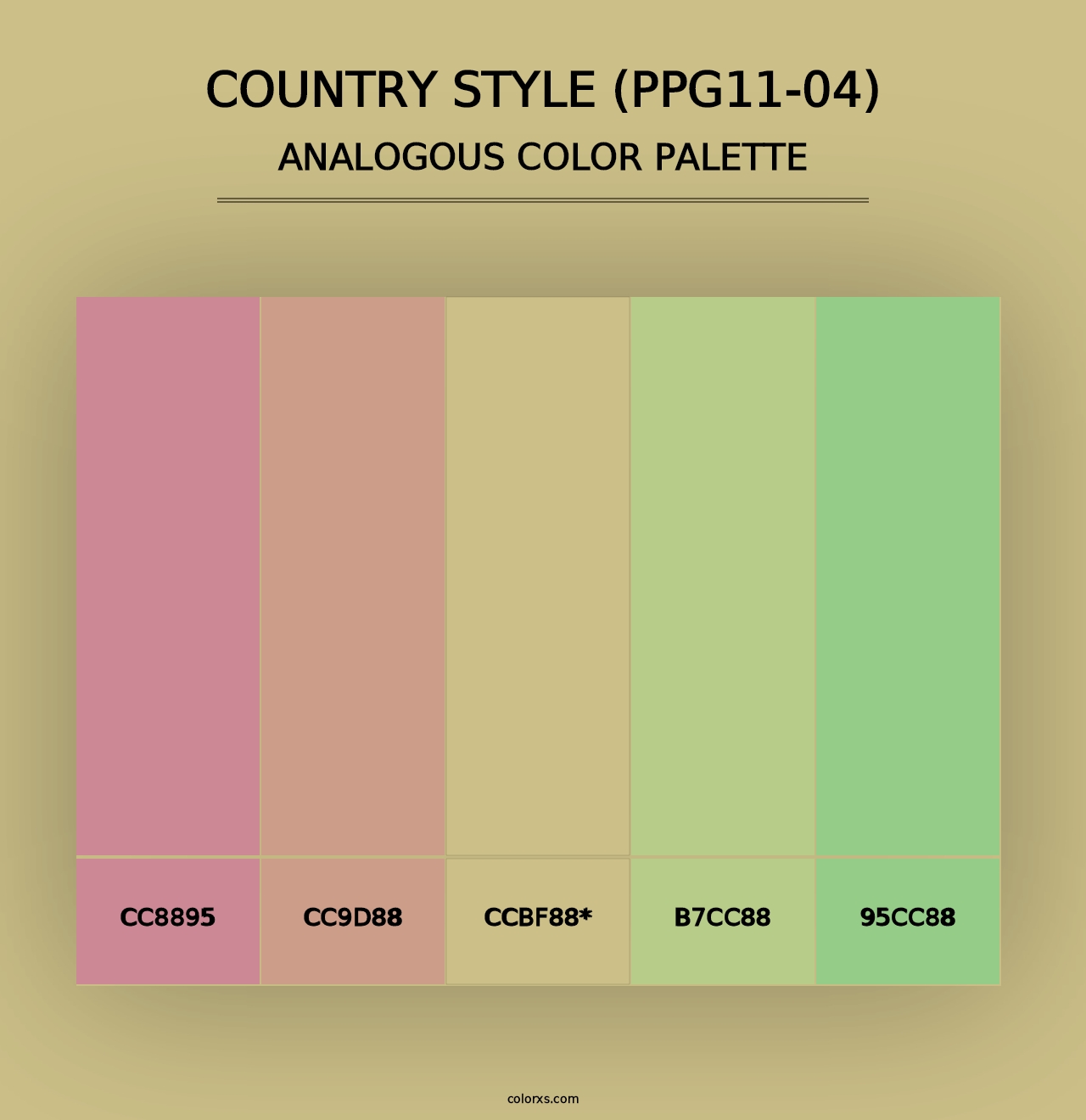 Country Style (PPG11-04) - Analogous Color Palette