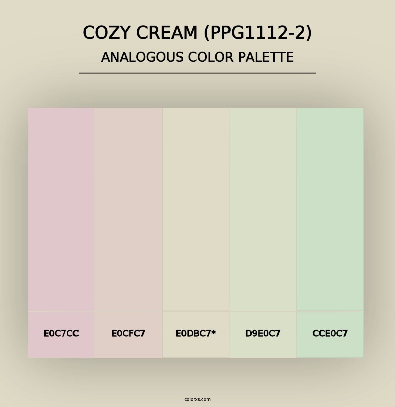 Cozy Cream (PPG1112-2) - Analogous Color Palette