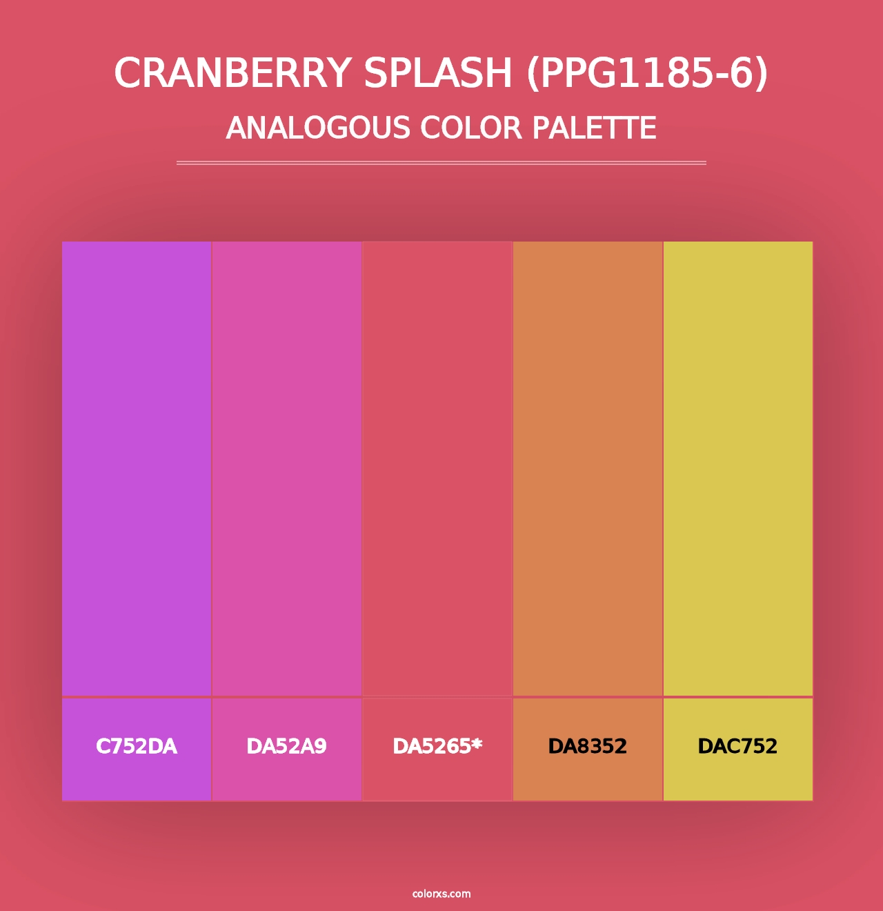 Cranberry Splash (PPG1185-6) - Analogous Color Palette