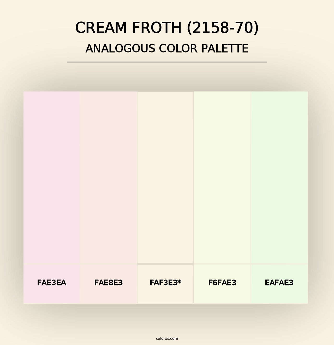 Cream Froth (2158-70) - Analogous Color Palette