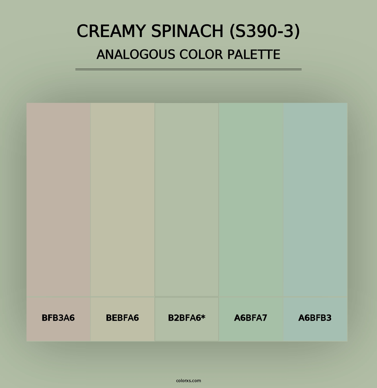 Creamy Spinach (S390-3) - Analogous Color Palette