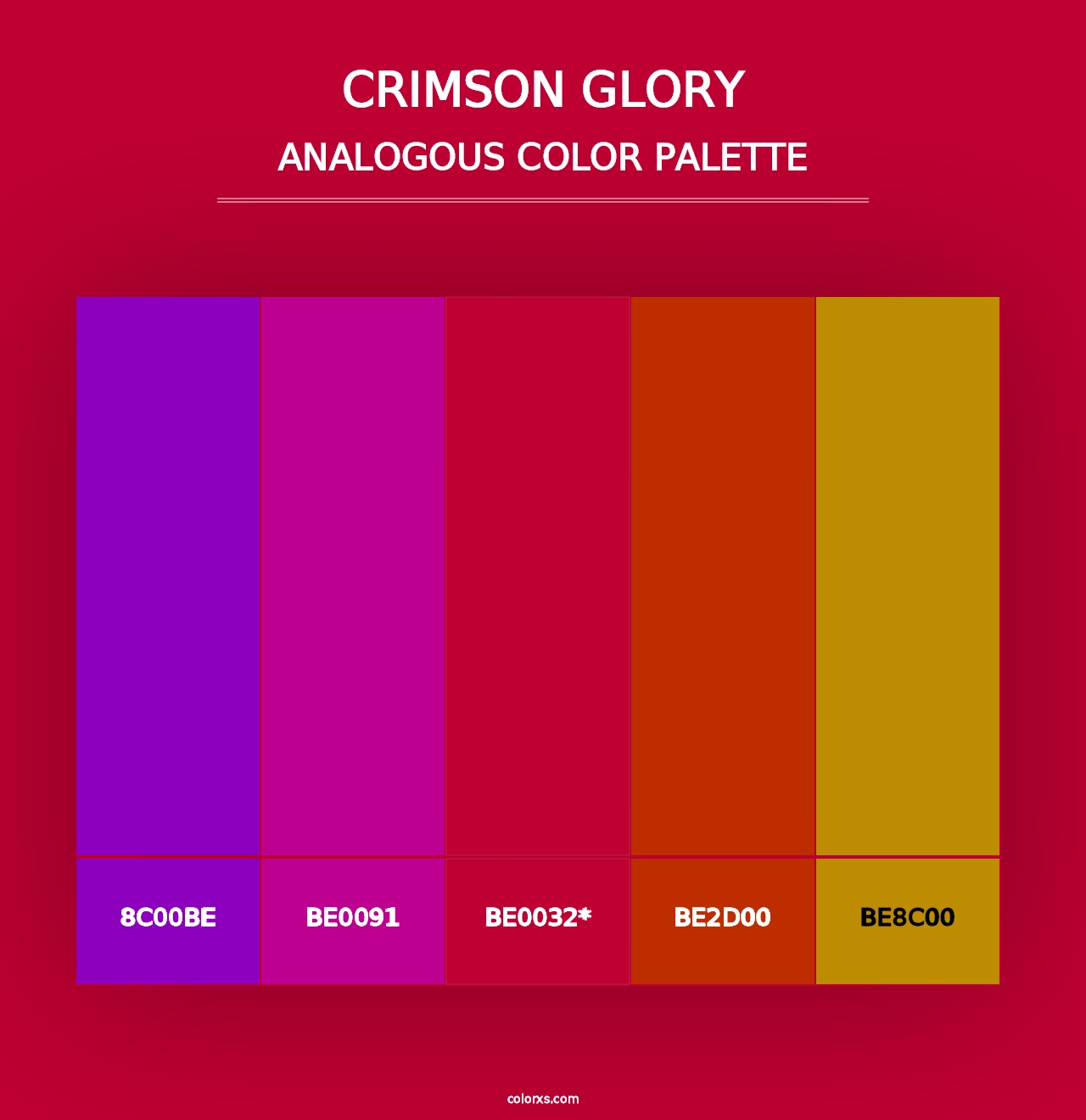 Crimson Glory - Analogous Color Palette