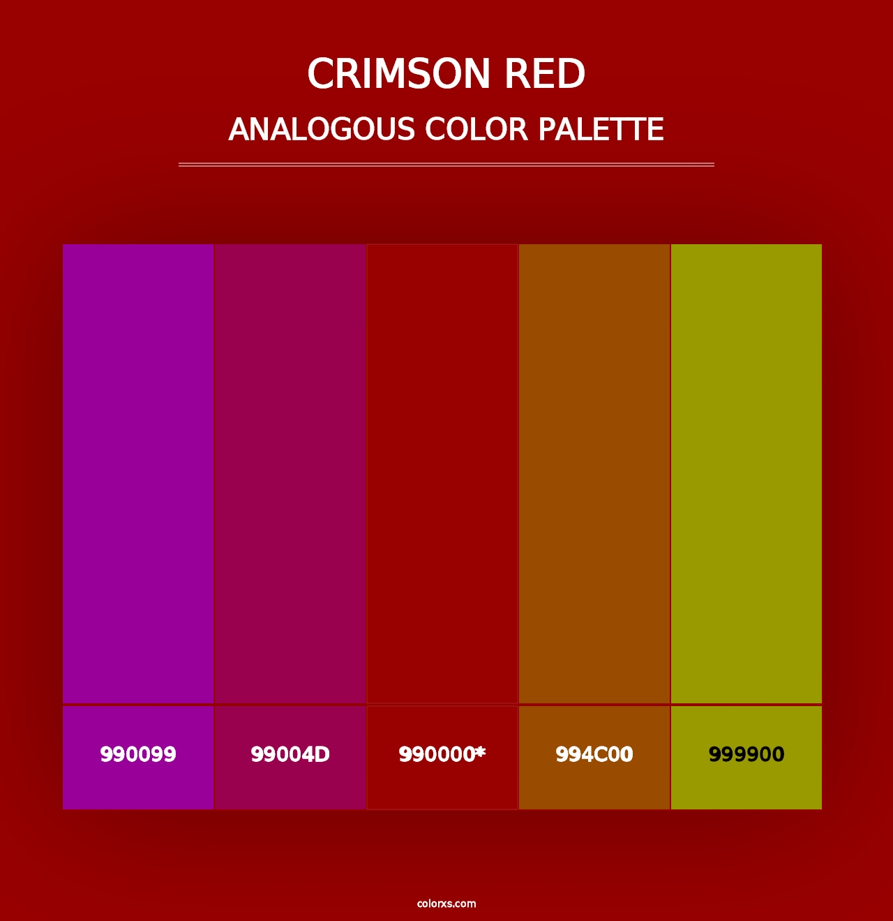 Crimson Red - Analogous Color Palette