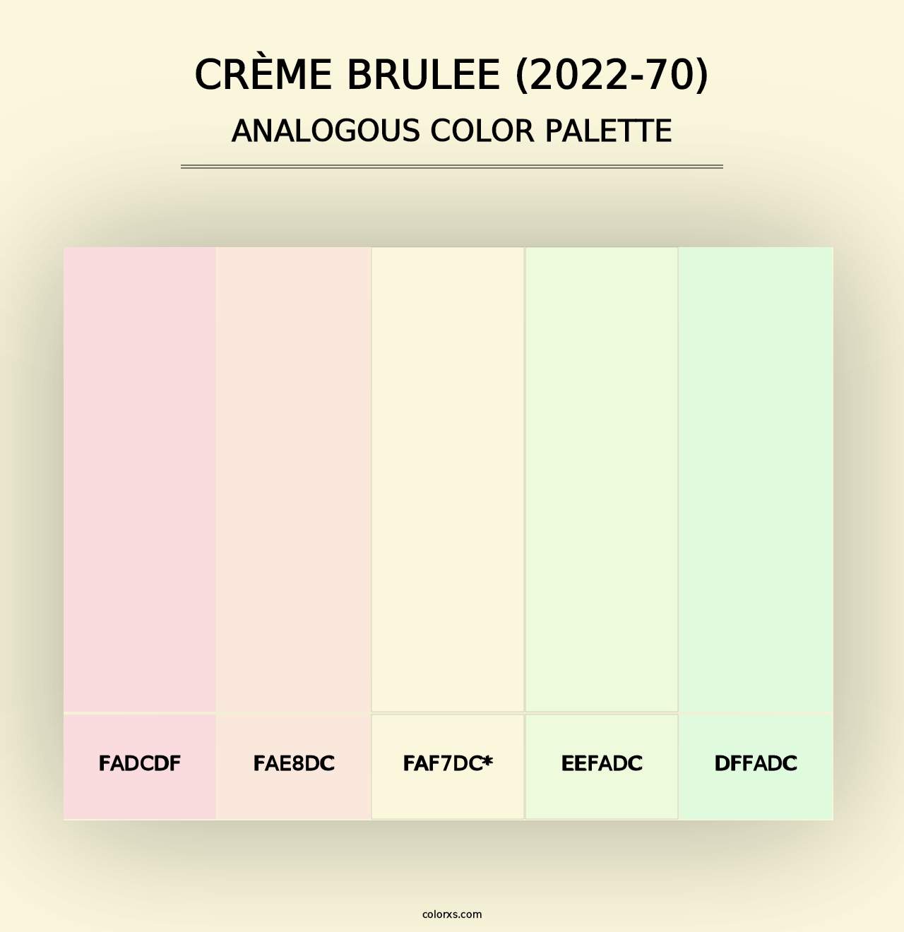 Crème Brulee (2022-70) - Analogous Color Palette