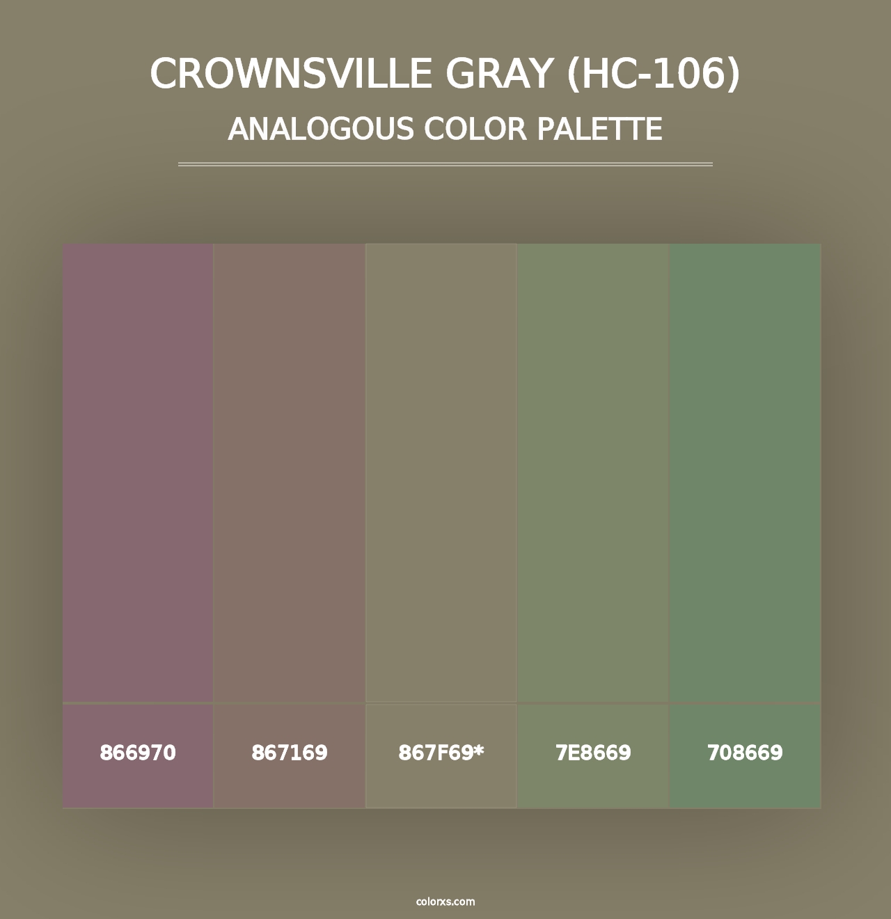 Crownsville Gray (HC-106) - Analogous Color Palette