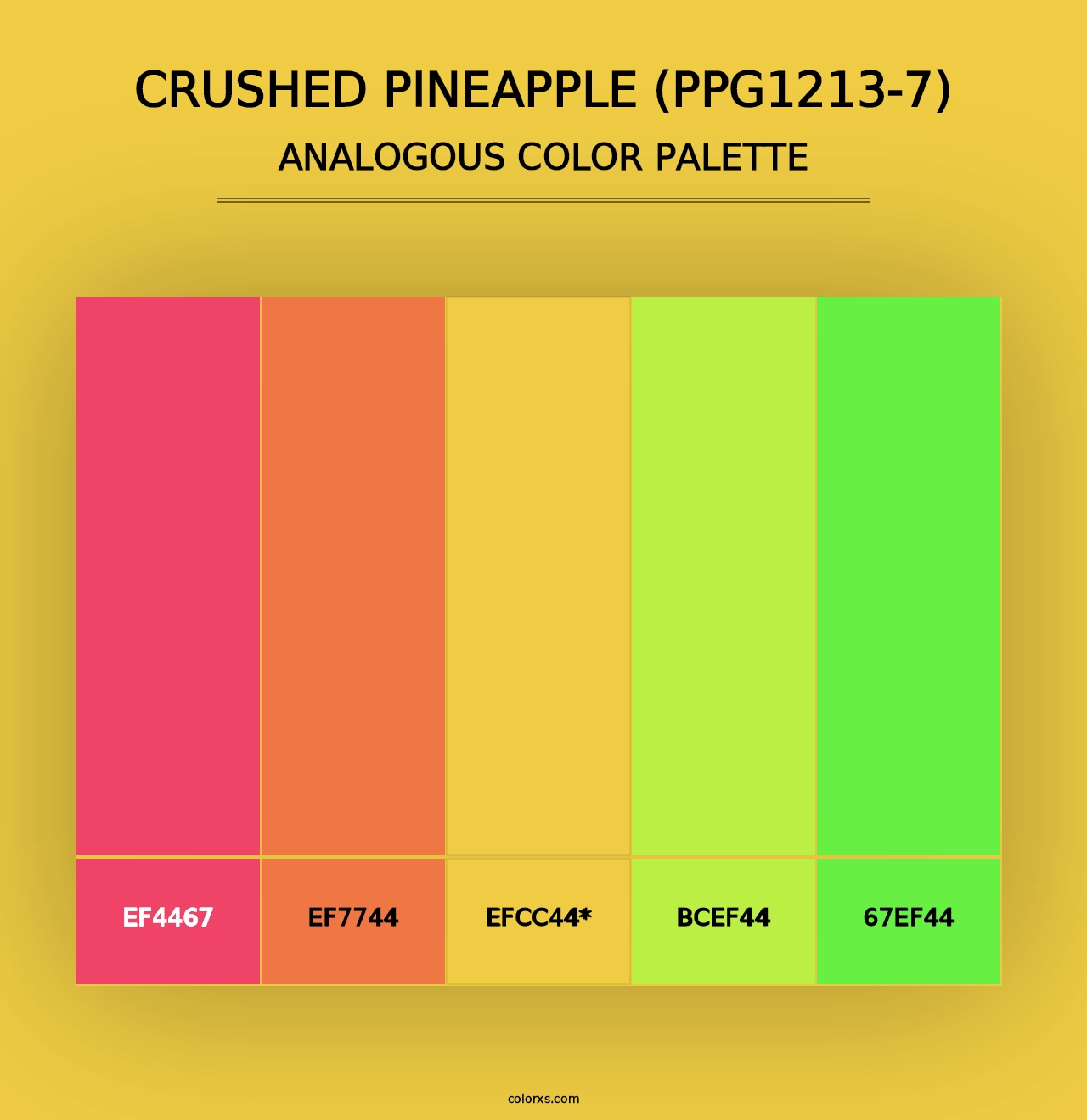 Crushed Pineapple (PPG1213-7) - Analogous Color Palette