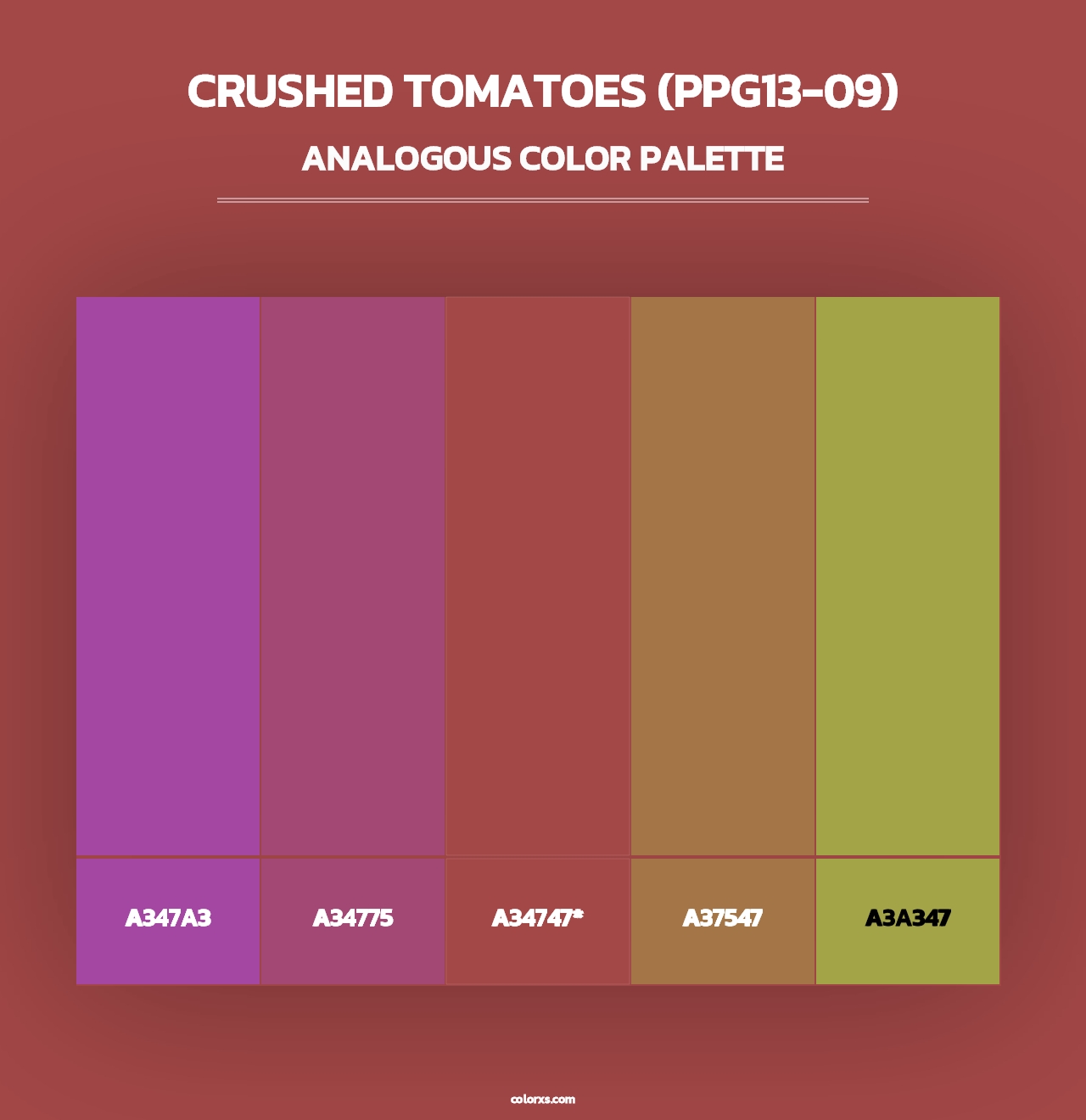 Crushed Tomatoes (PPG13-09) - Analogous Color Palette