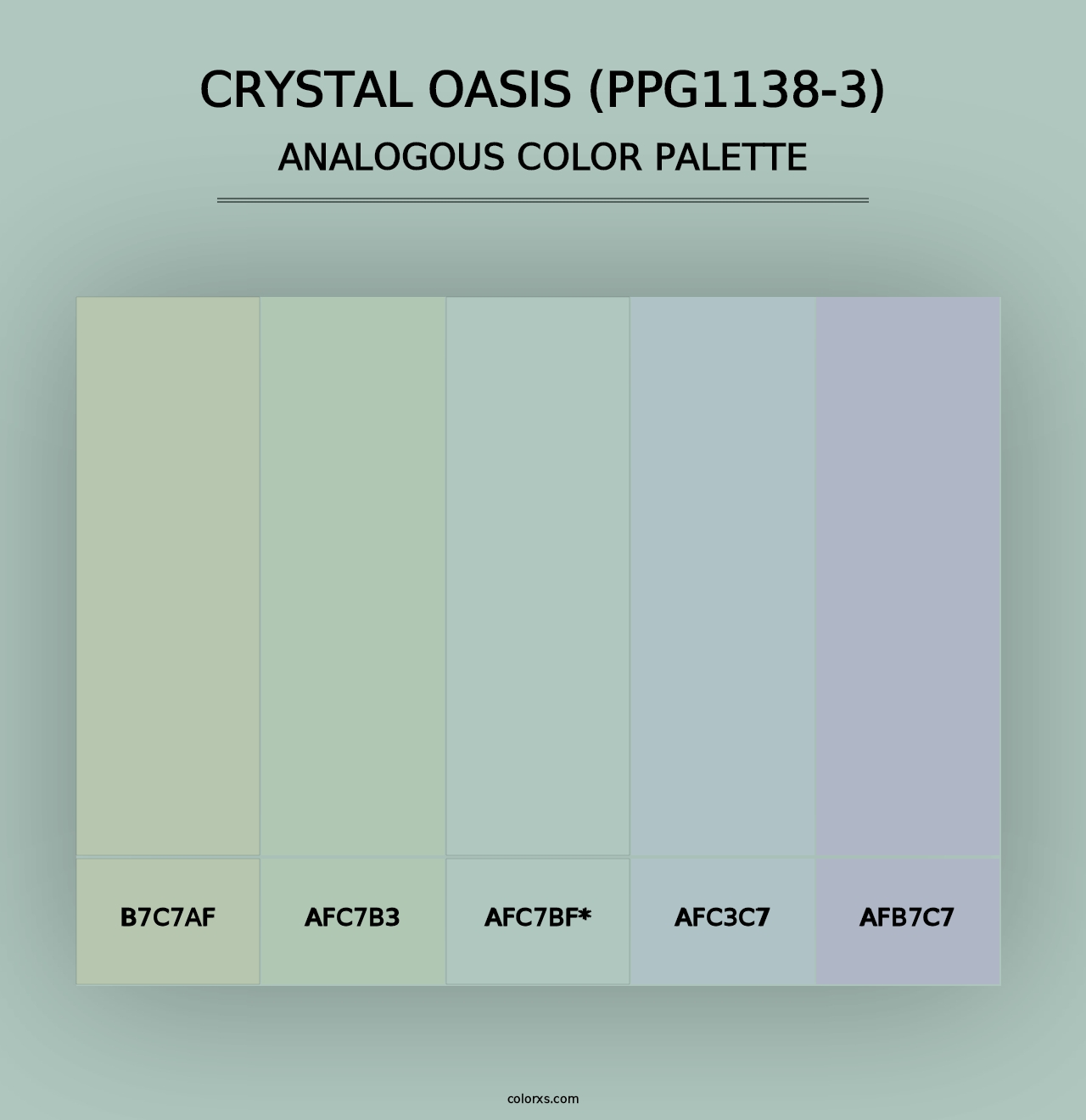 Crystal Oasis (PPG1138-3) - Analogous Color Palette