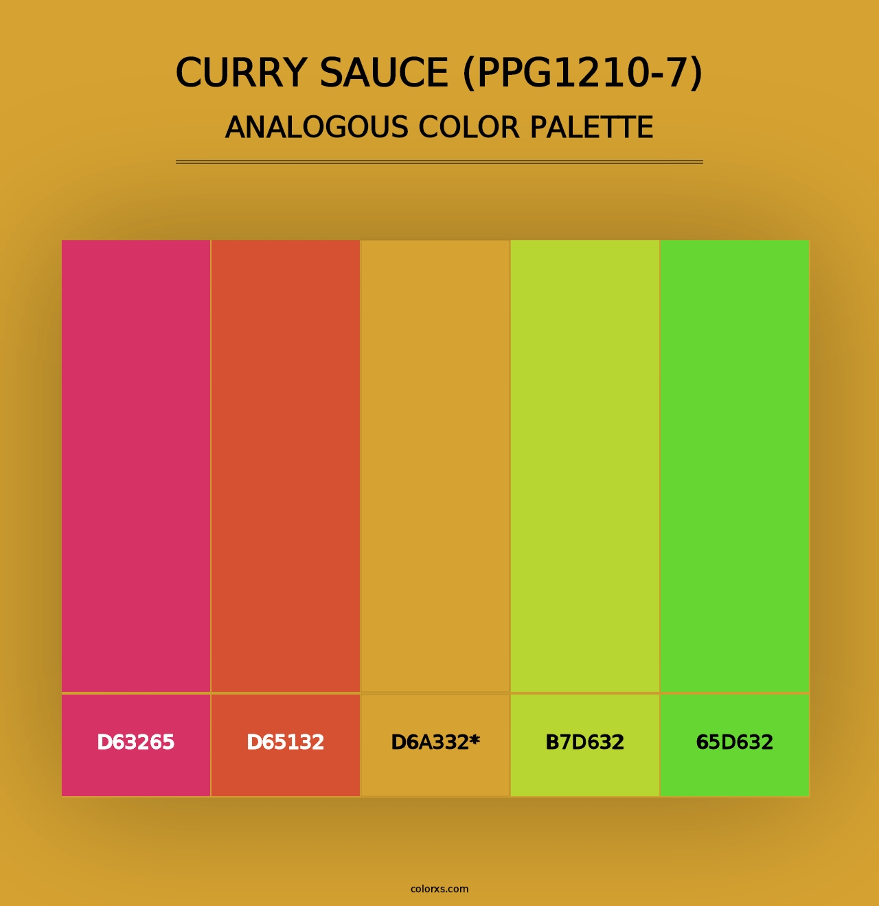 Curry Sauce (PPG1210-7) - Analogous Color Palette