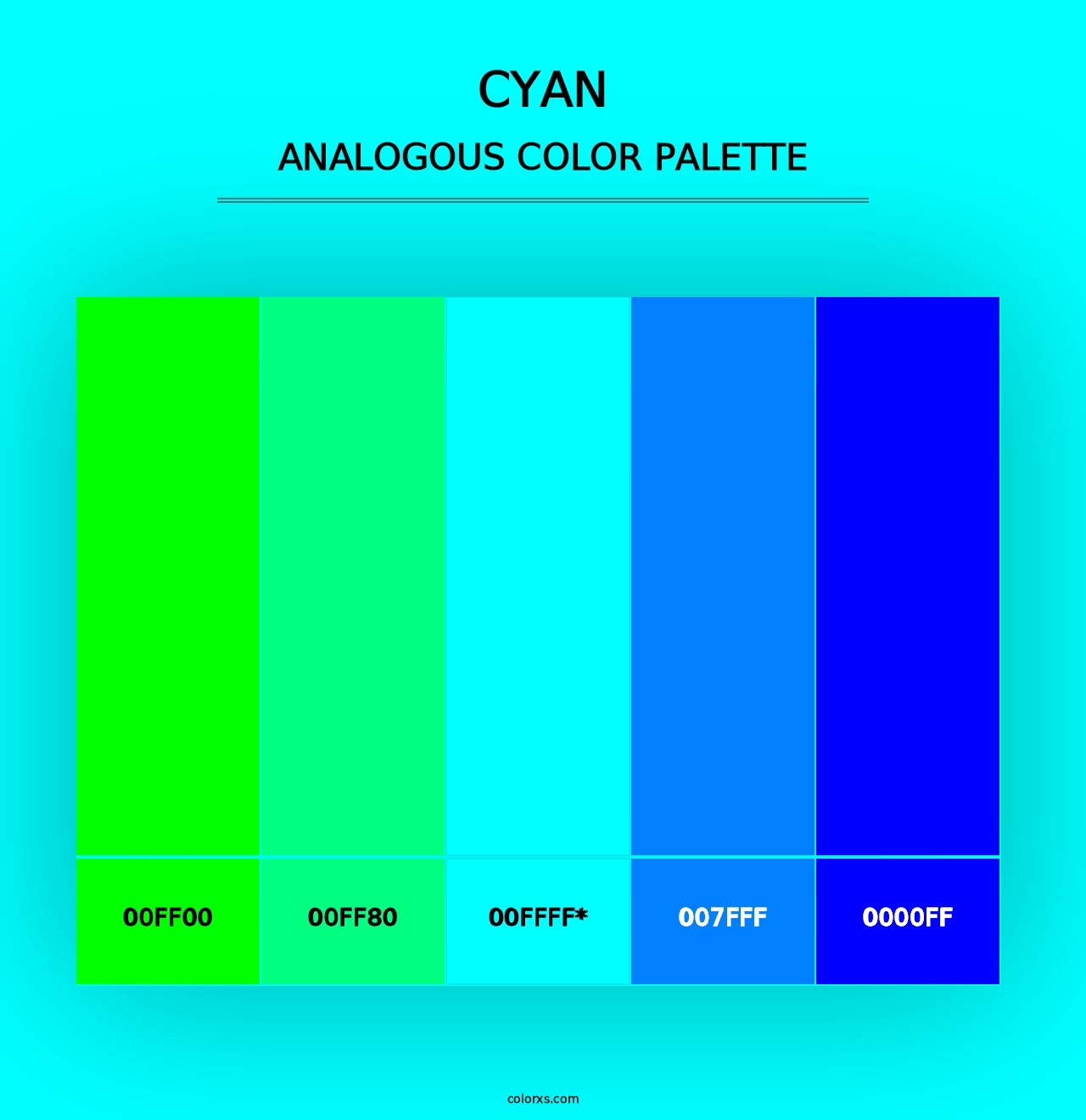 Cyan - Analogous Color Palette