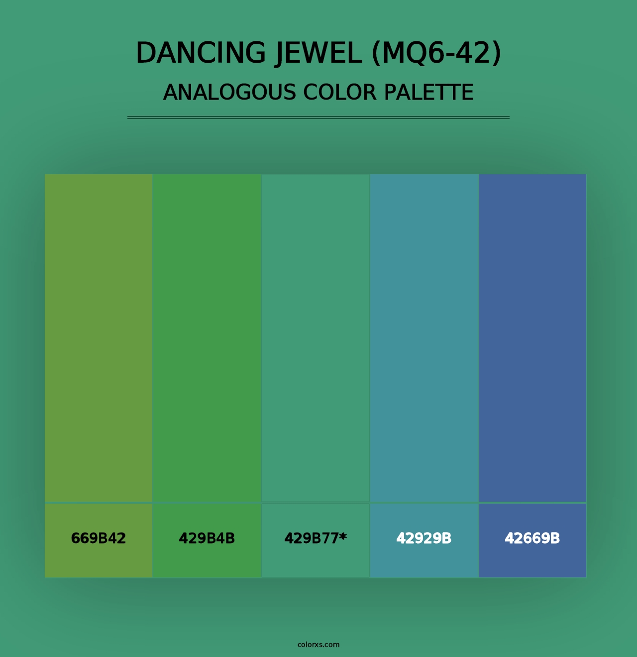 Dancing Jewel (MQ6-42) - Analogous Color Palette