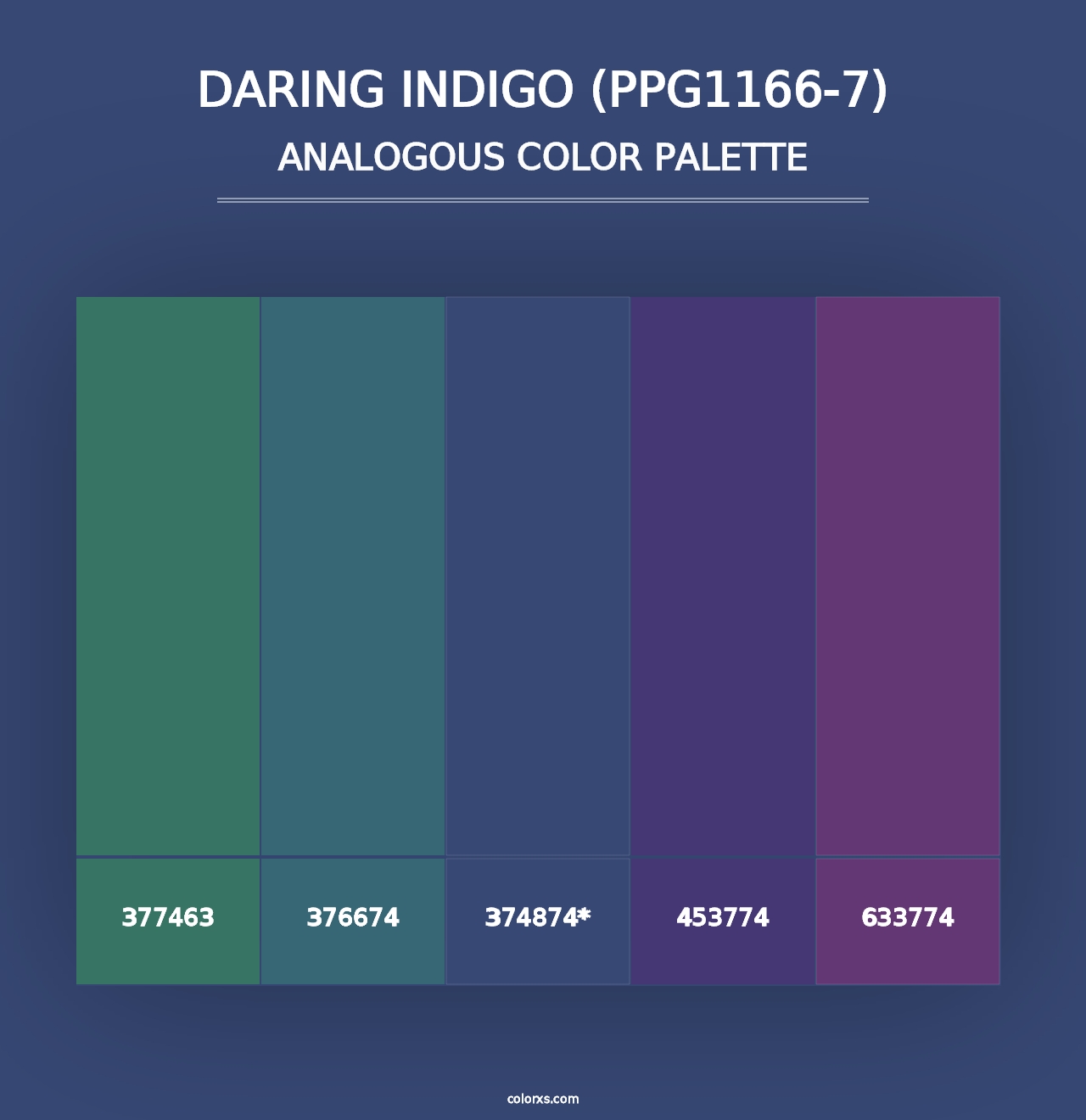 Daring Indigo (PPG1166-7) - Analogous Color Palette