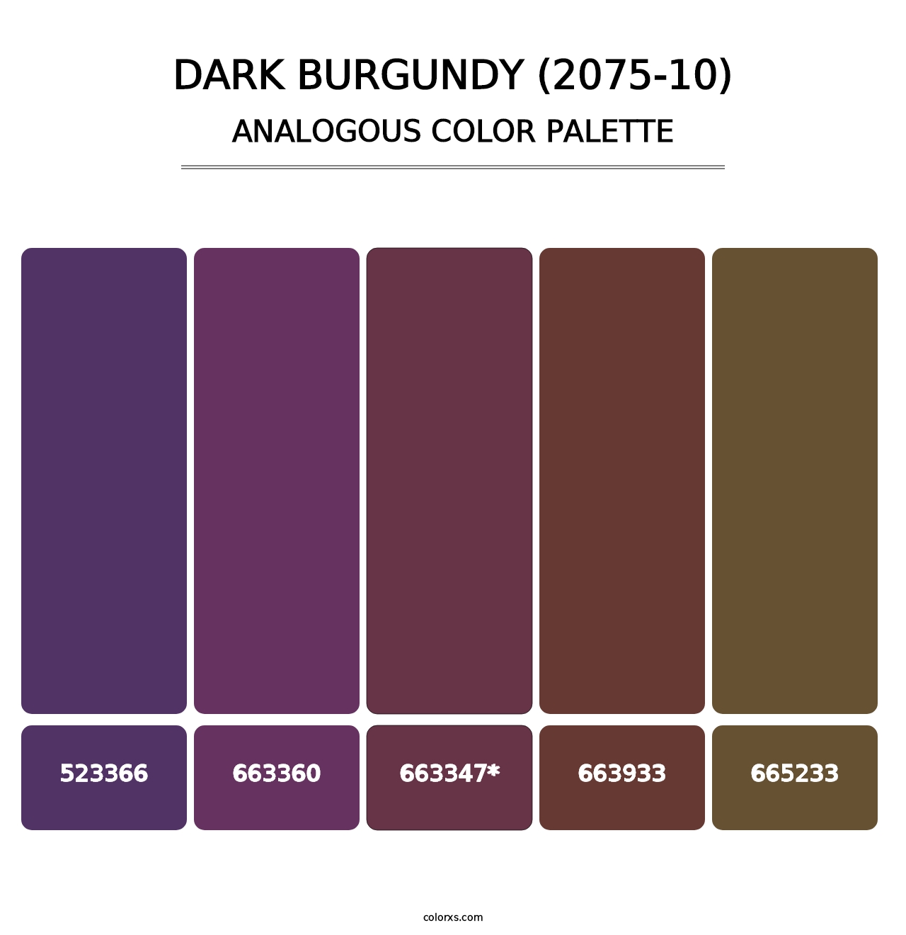 Dark Burgundy (2075-10) - Analogous Color Palette