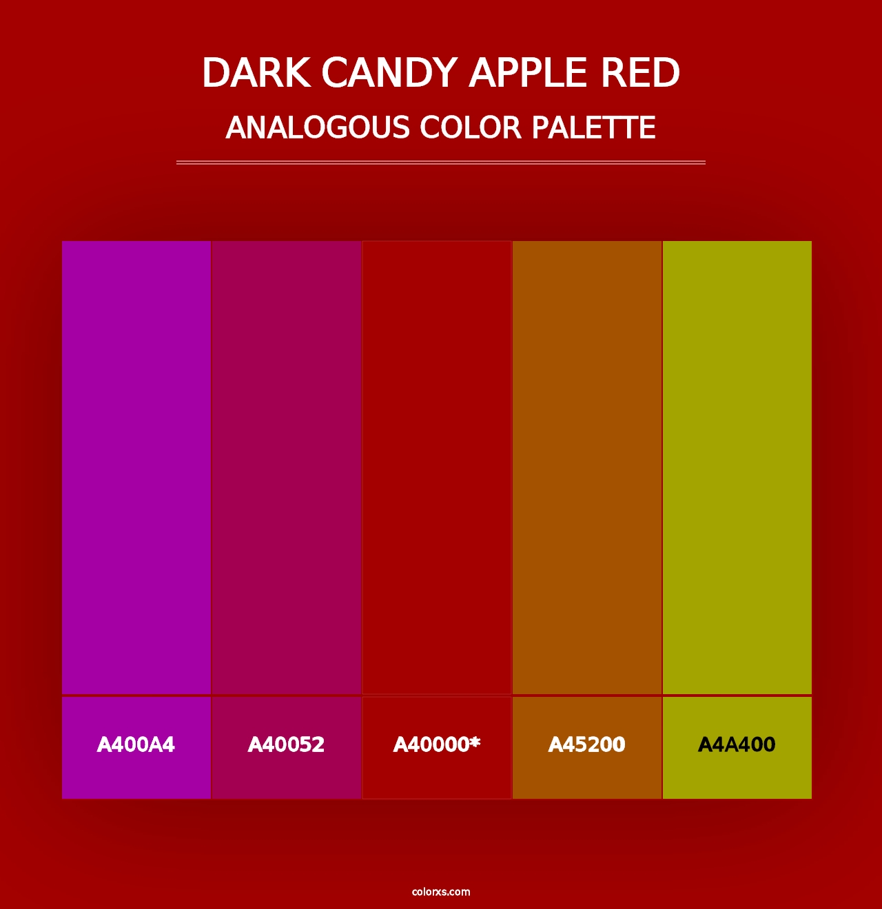 Dark Candy Apple Red - Analogous Color Palette