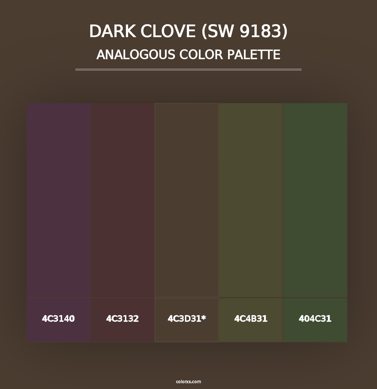 Dark Clove (SW 9183) - Analogous Color Palette