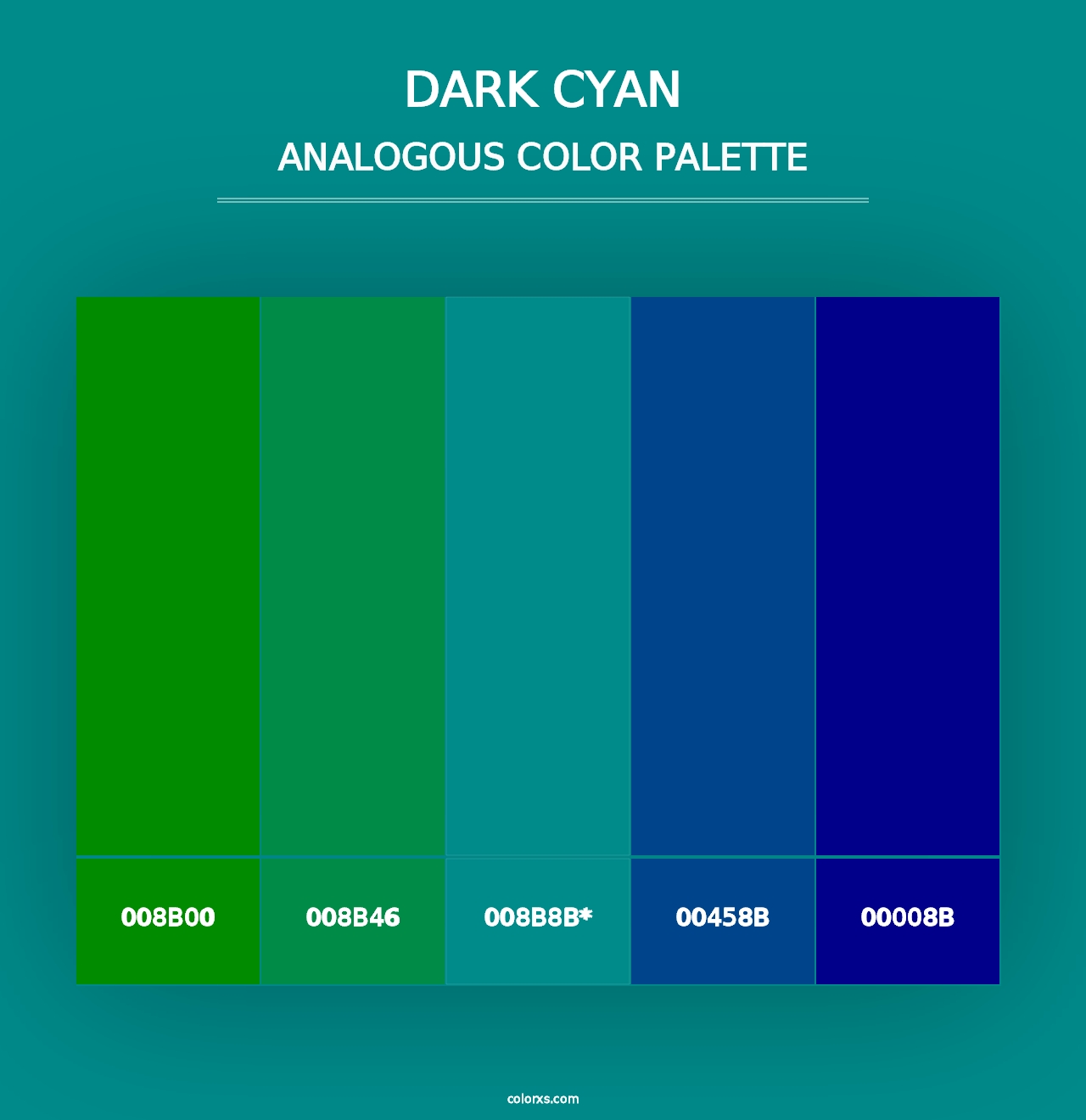 Dark Cyan - Analogous Color Palette