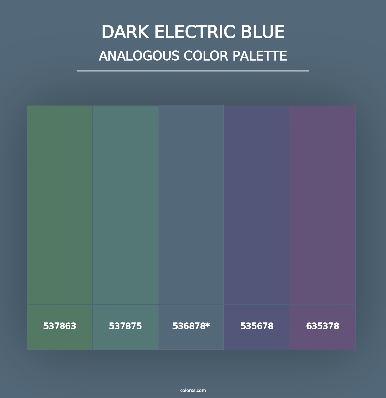 Dark Electric Blue - Analogous Color Palette