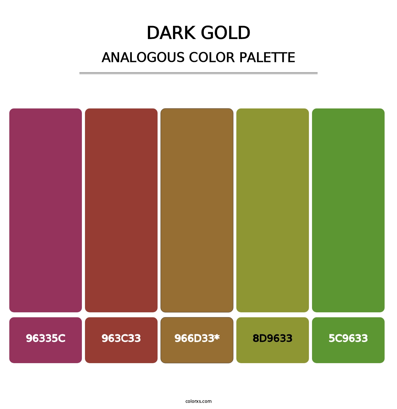 Dark Gold - Analogous Color Palette