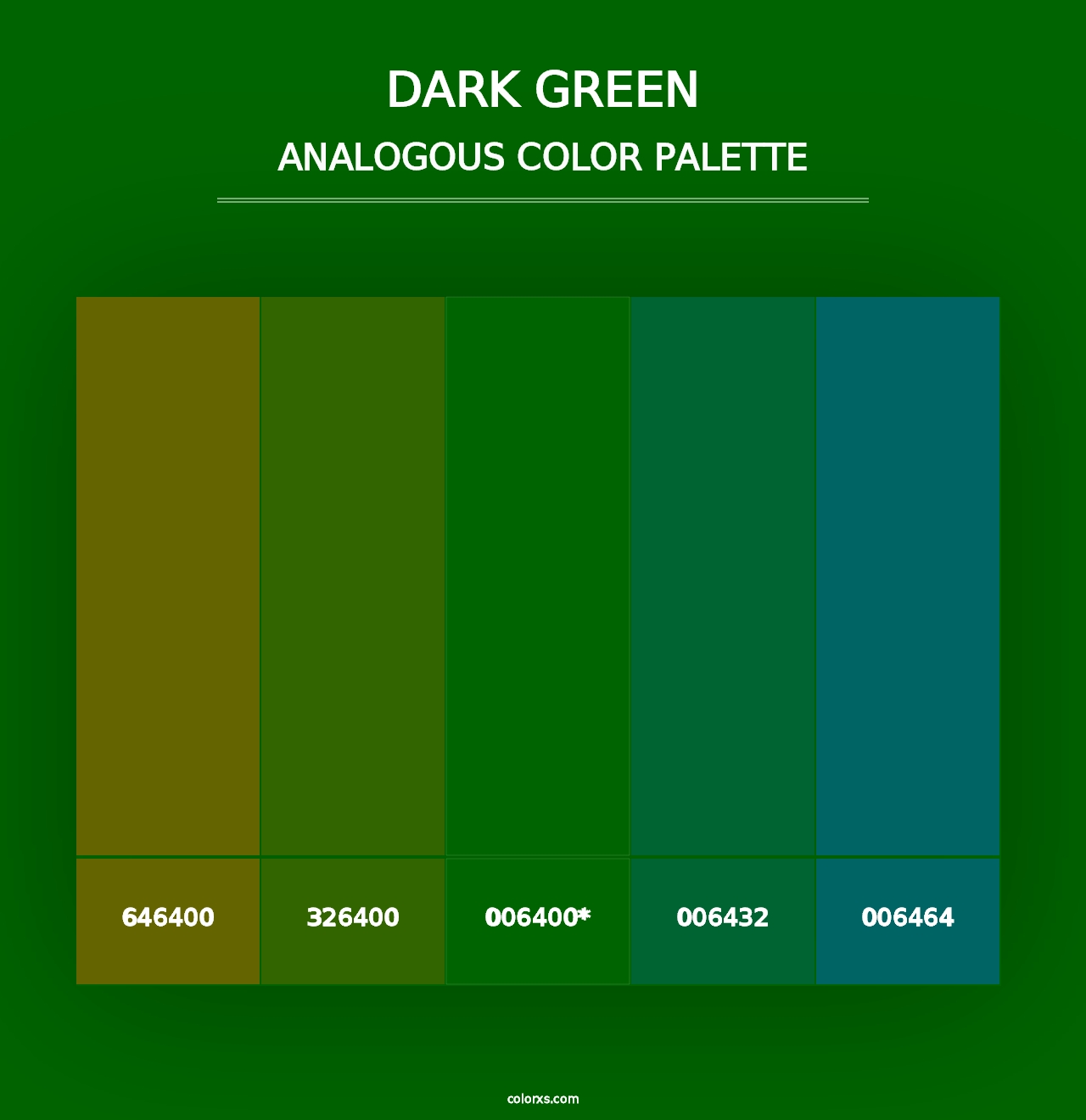 Dark Green - Analogous Color Palette