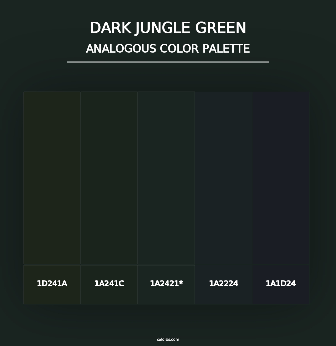 Dark Jungle Green - Analogous Color Palette