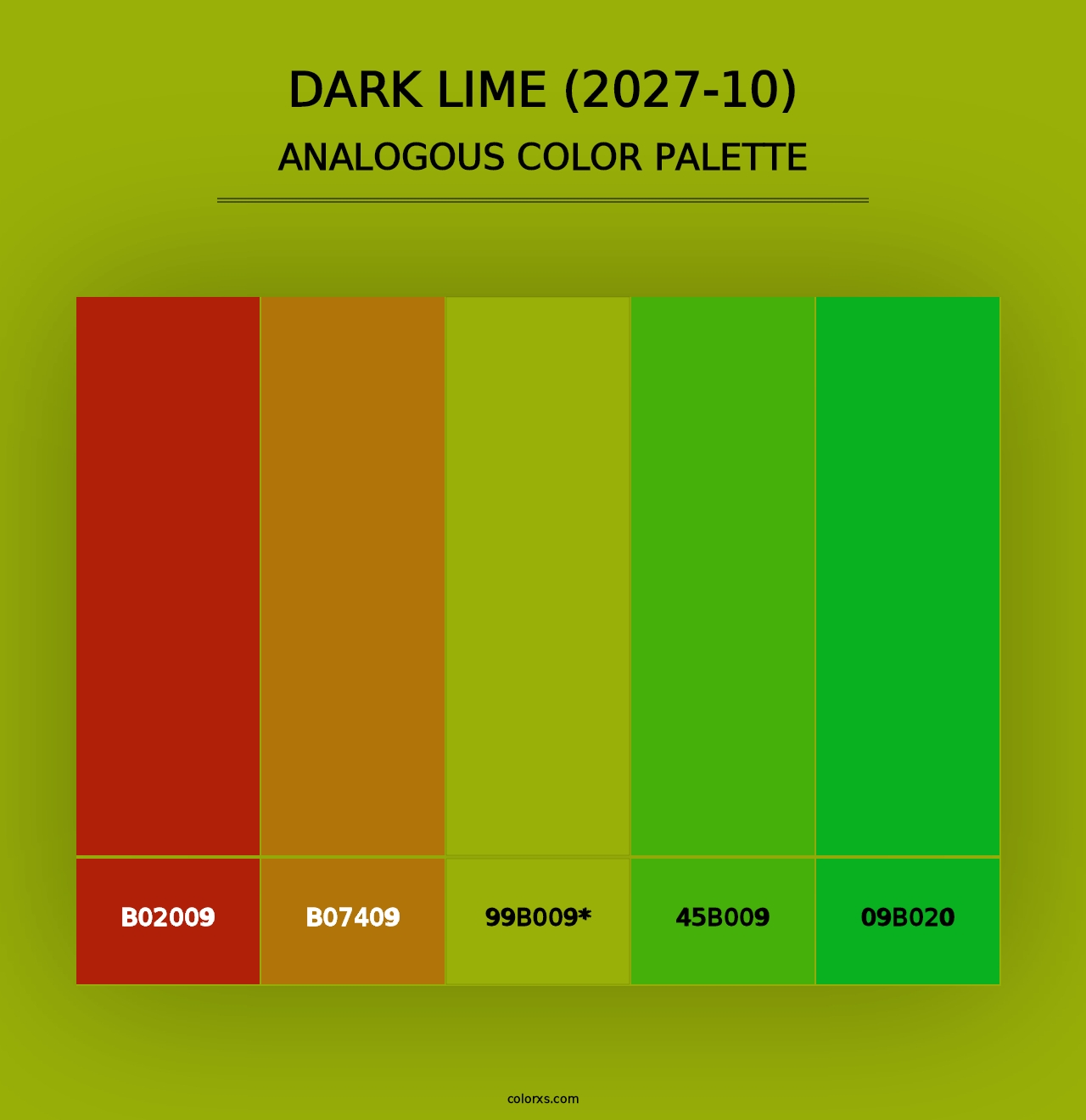 Dark Lime (2027-10) - Analogous Color Palette