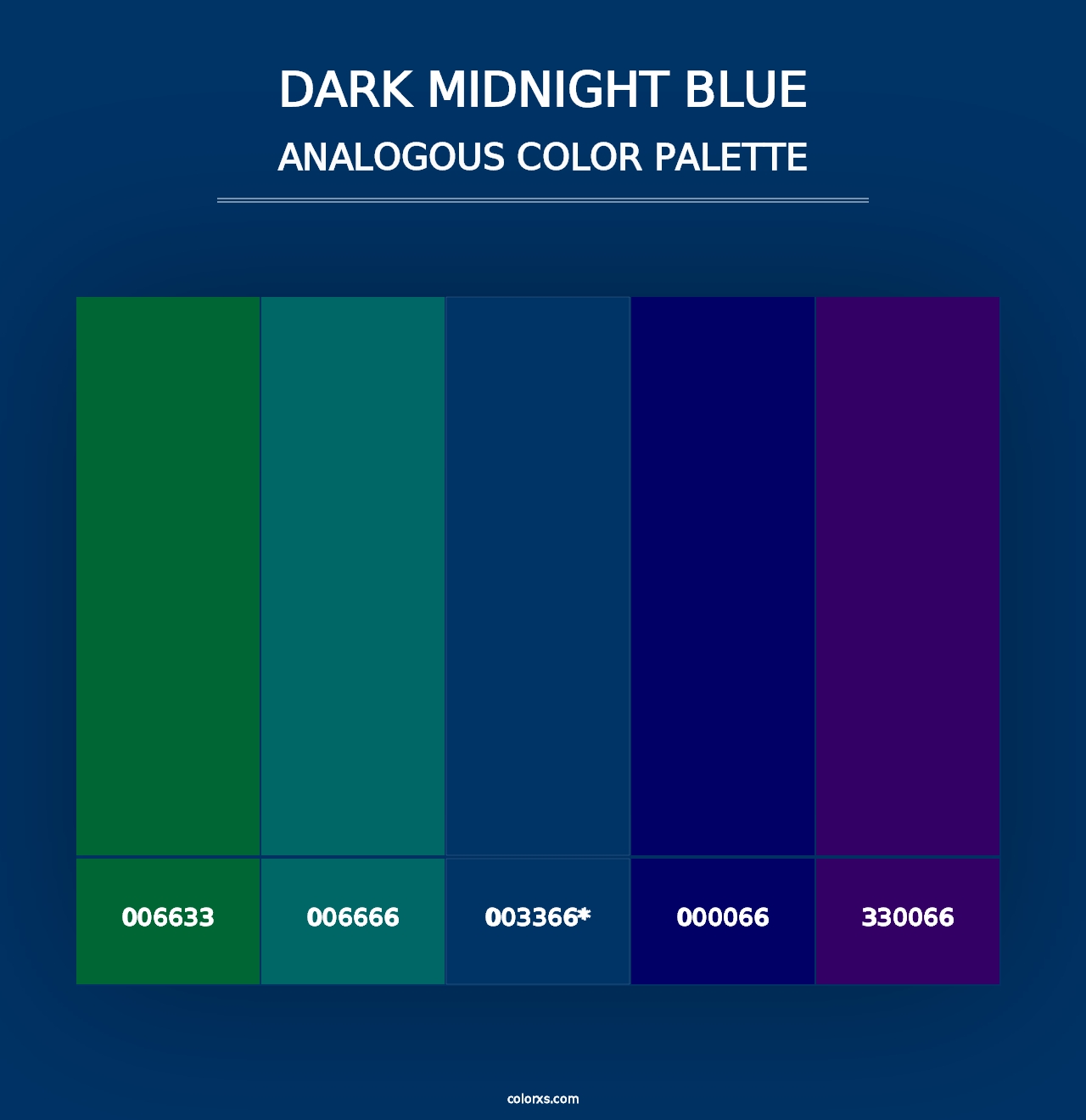 Dark Midnight Blue - Analogous Color Palette