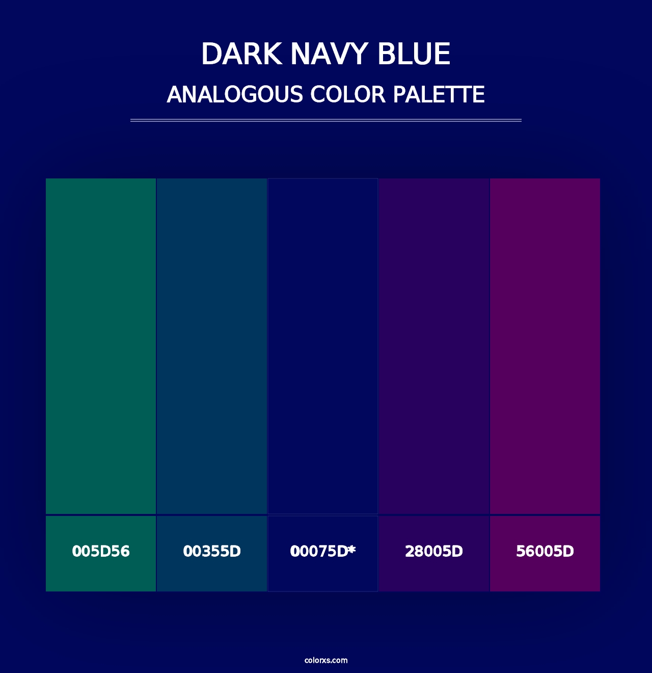 Dark Navy Blue - Analogous Color Palette