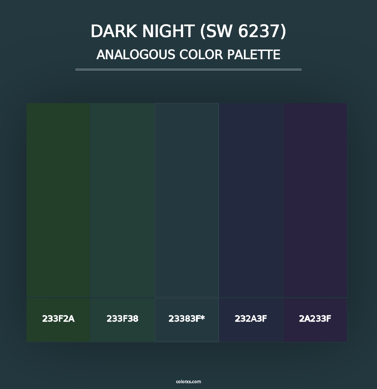 Dark Night (SW 6237) - Analogous Color Palette