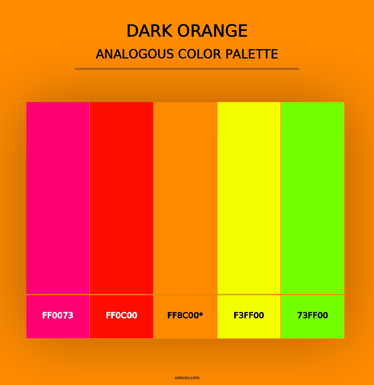 Dark Orange - Analogous Color Palette