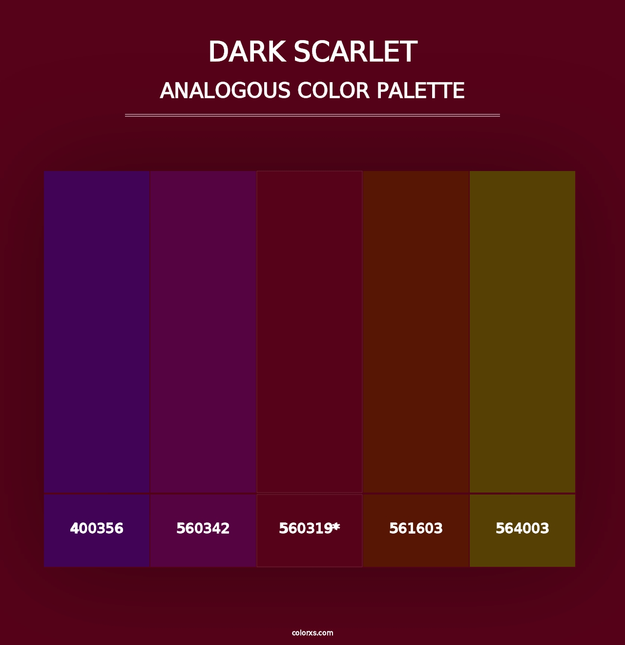 Dark Scarlet - Analogous Color Palette