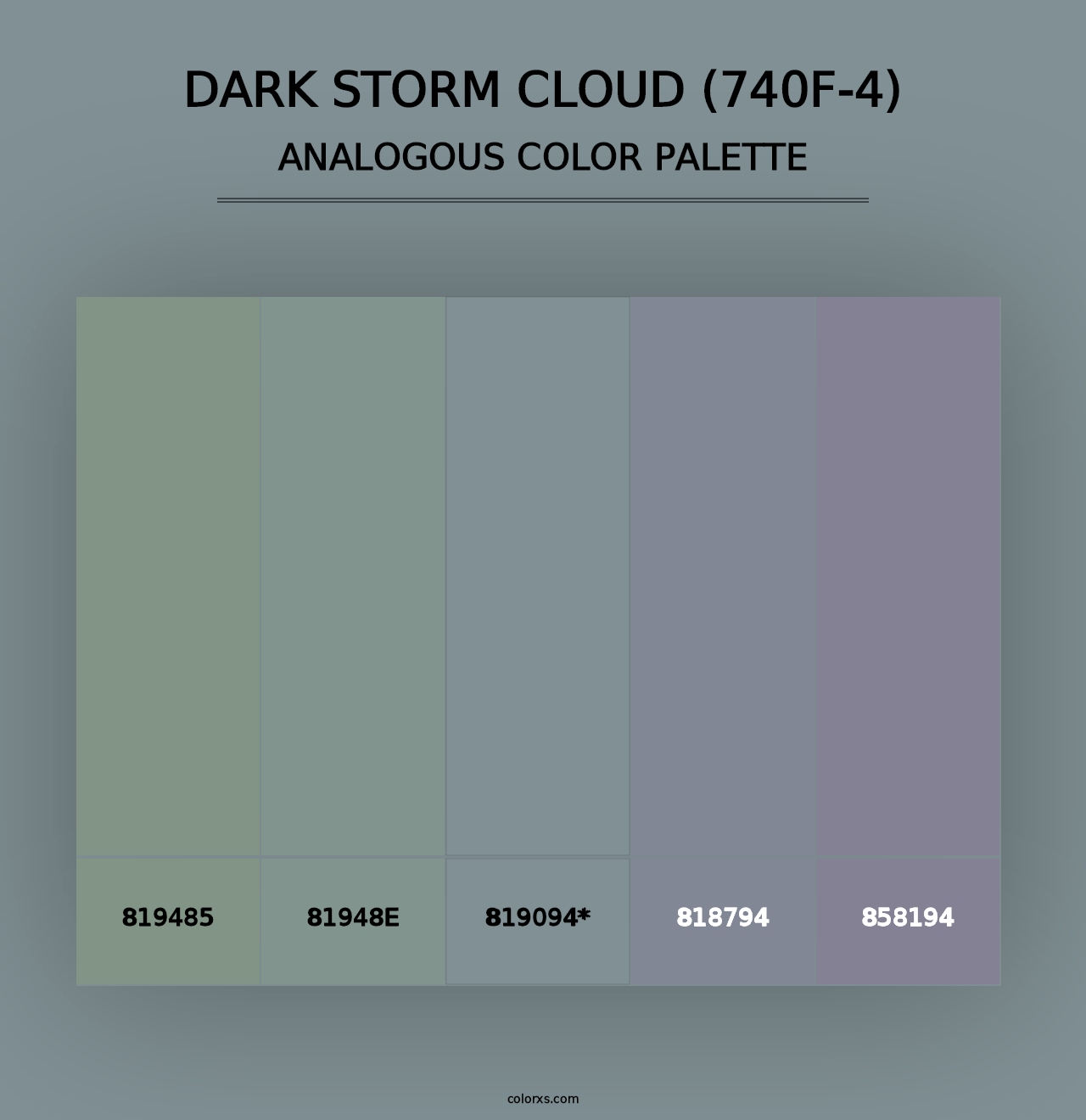 Dark Storm Cloud (740F-4) - Analogous Color Palette