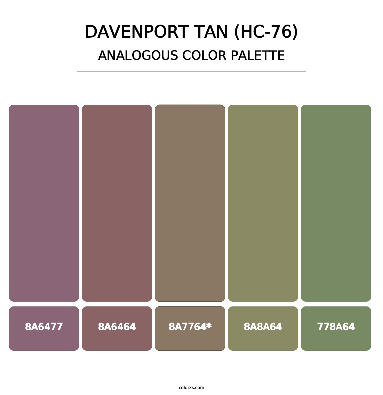 Davenport Tan (HC-76) - Analogous Color Palette