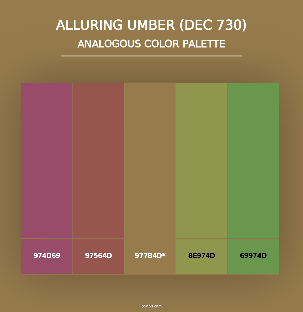 Alluring Umber (DEC 730) - Analogous Color Palette