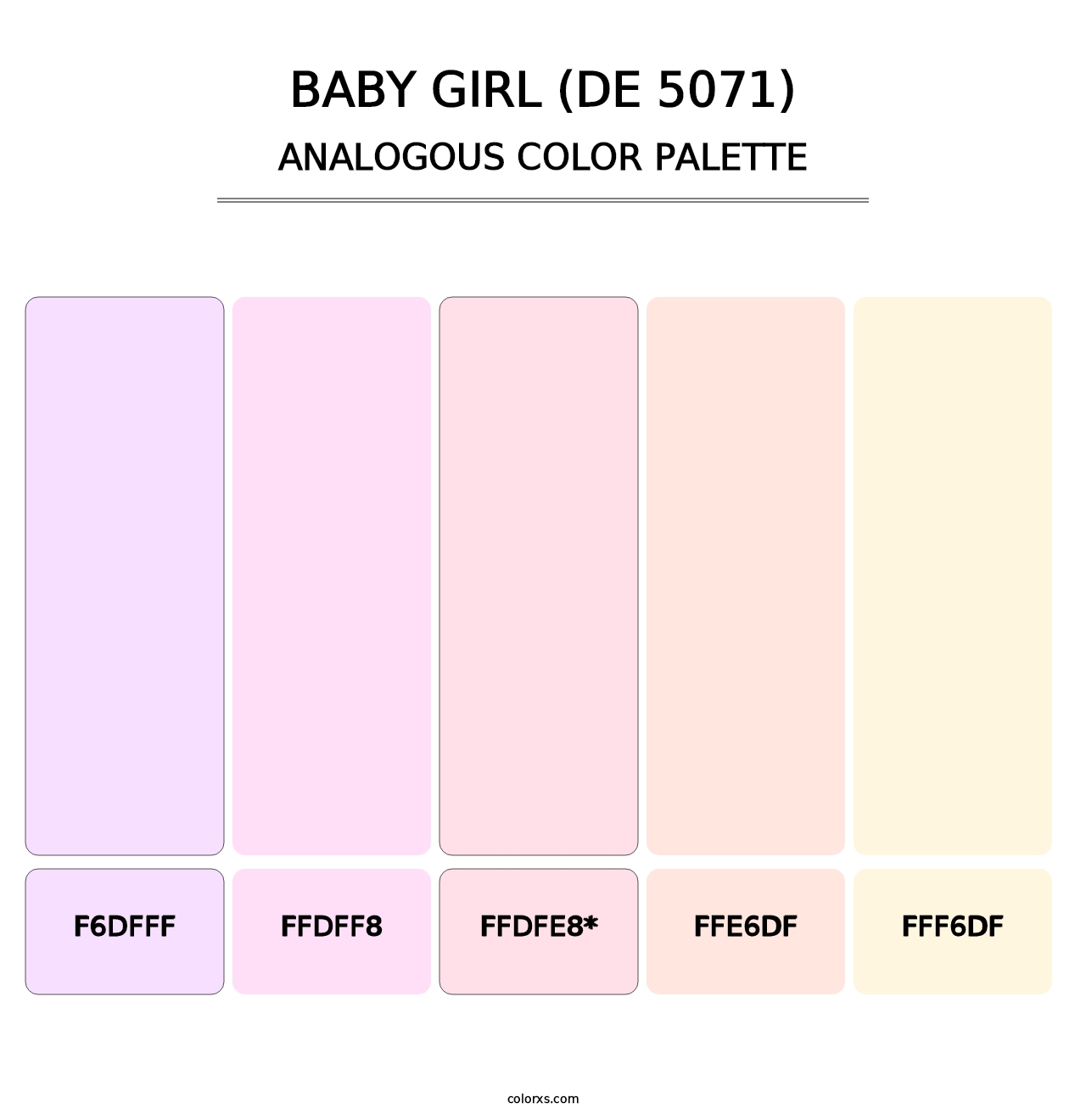 Baby Girl (DE 5071) - Analogous Color Palette