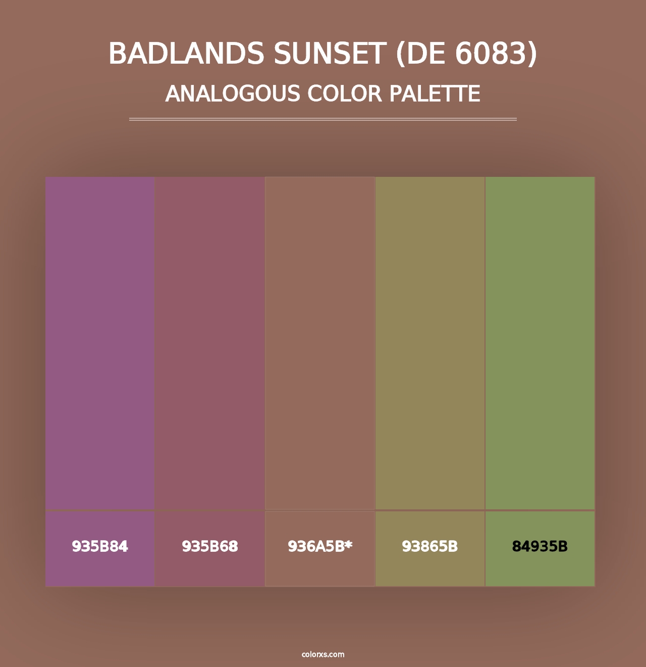 Badlands Sunset (DE 6083) - Analogous Color Palette