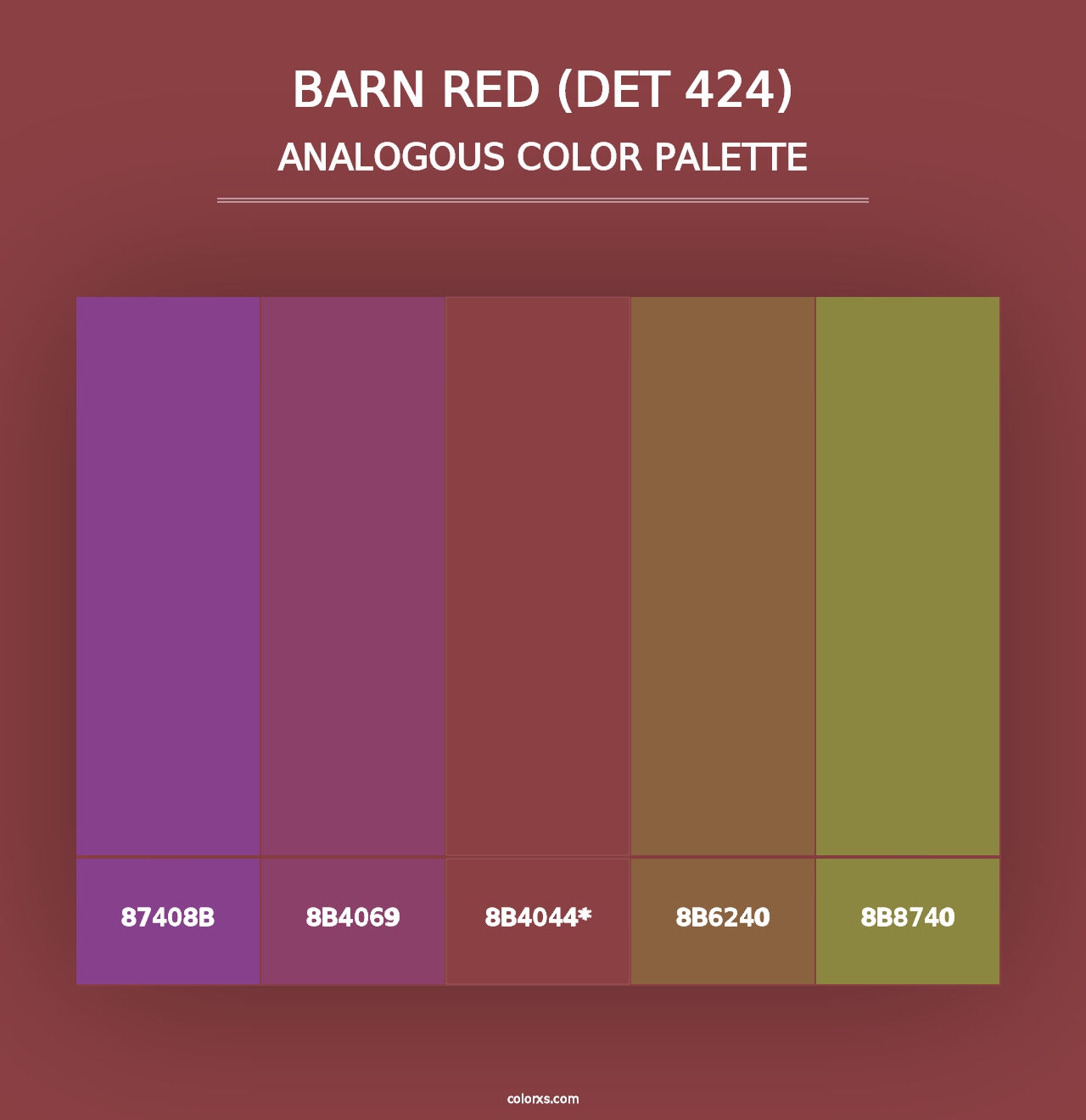 Barn Red (DET 424) - Analogous Color Palette