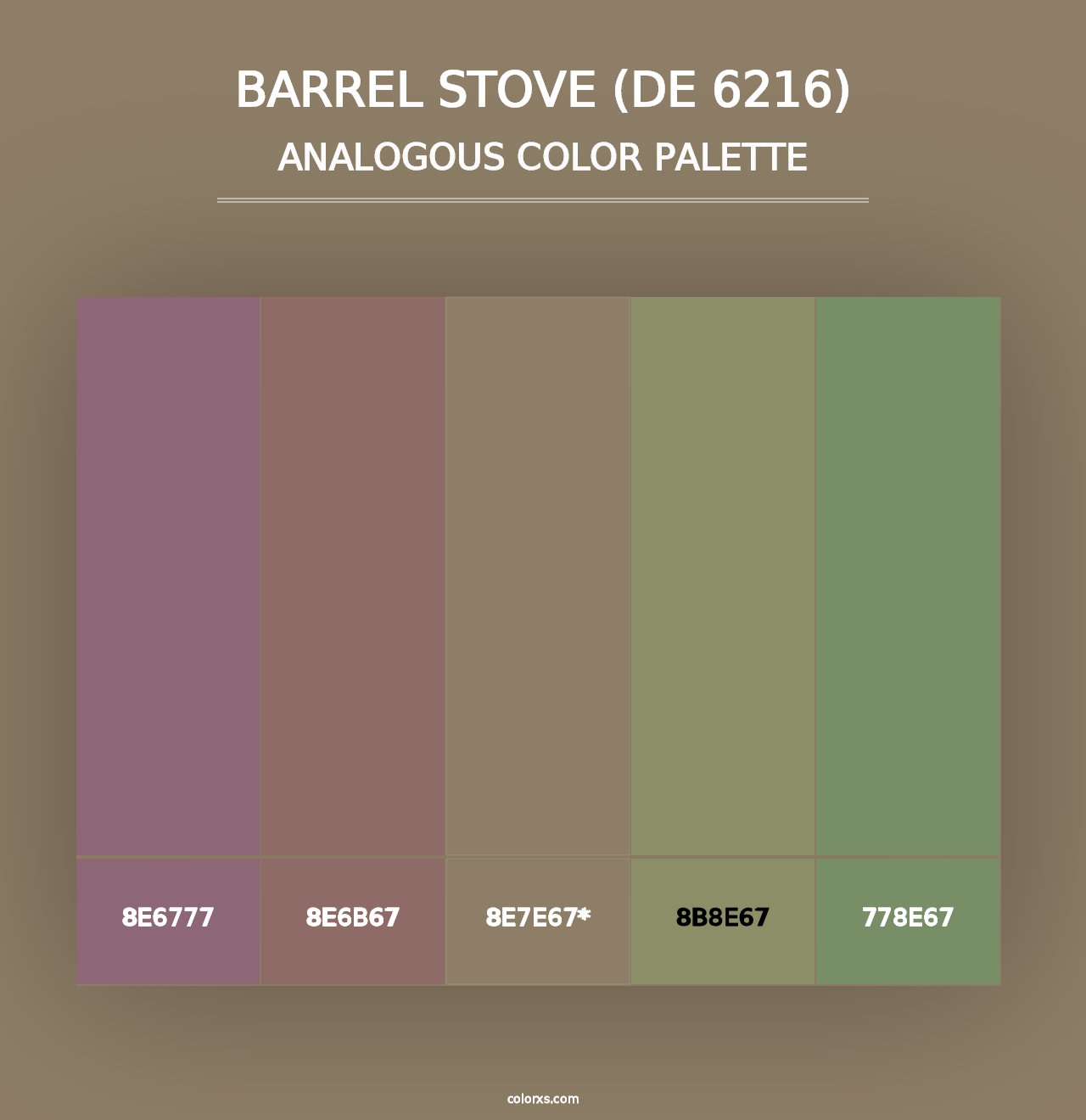 Barrel Stove (DE 6216) - Analogous Color Palette