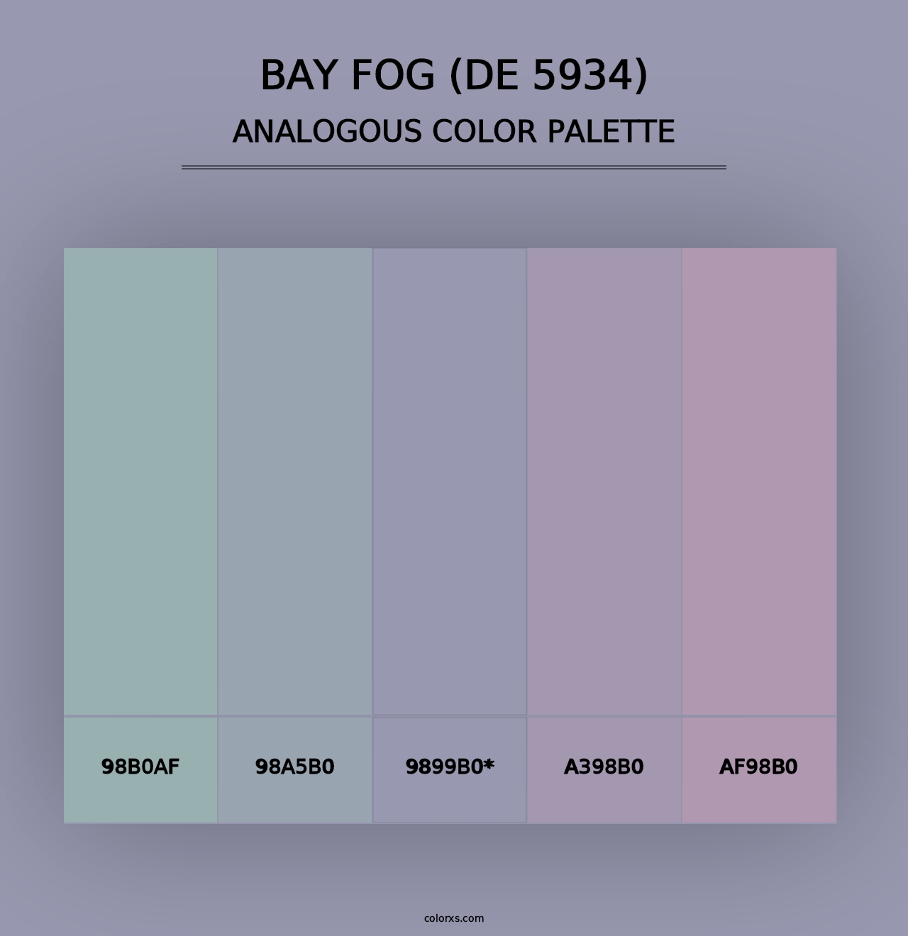 Bay Fog (DE 5934) - Analogous Color Palette