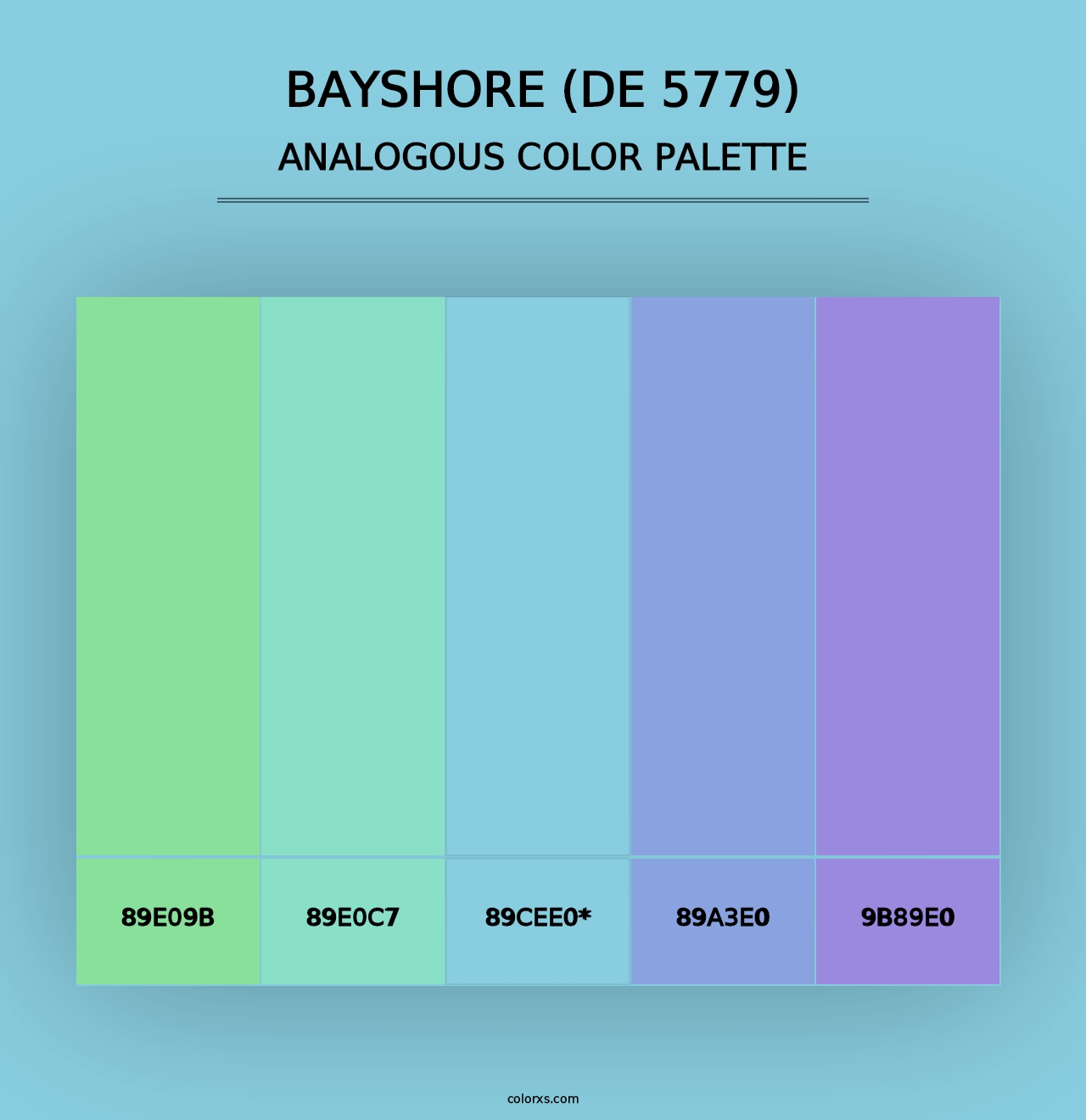 Bayshore (DE 5779) - Analogous Color Palette